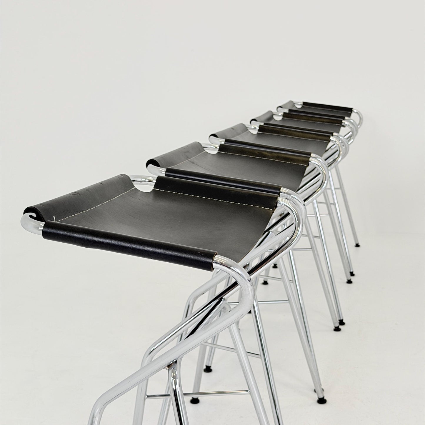Set of 10 Lammhults Rider Bar Stools by Anna von Schewen and Björn Dahlström Swedish Design Black 2000s