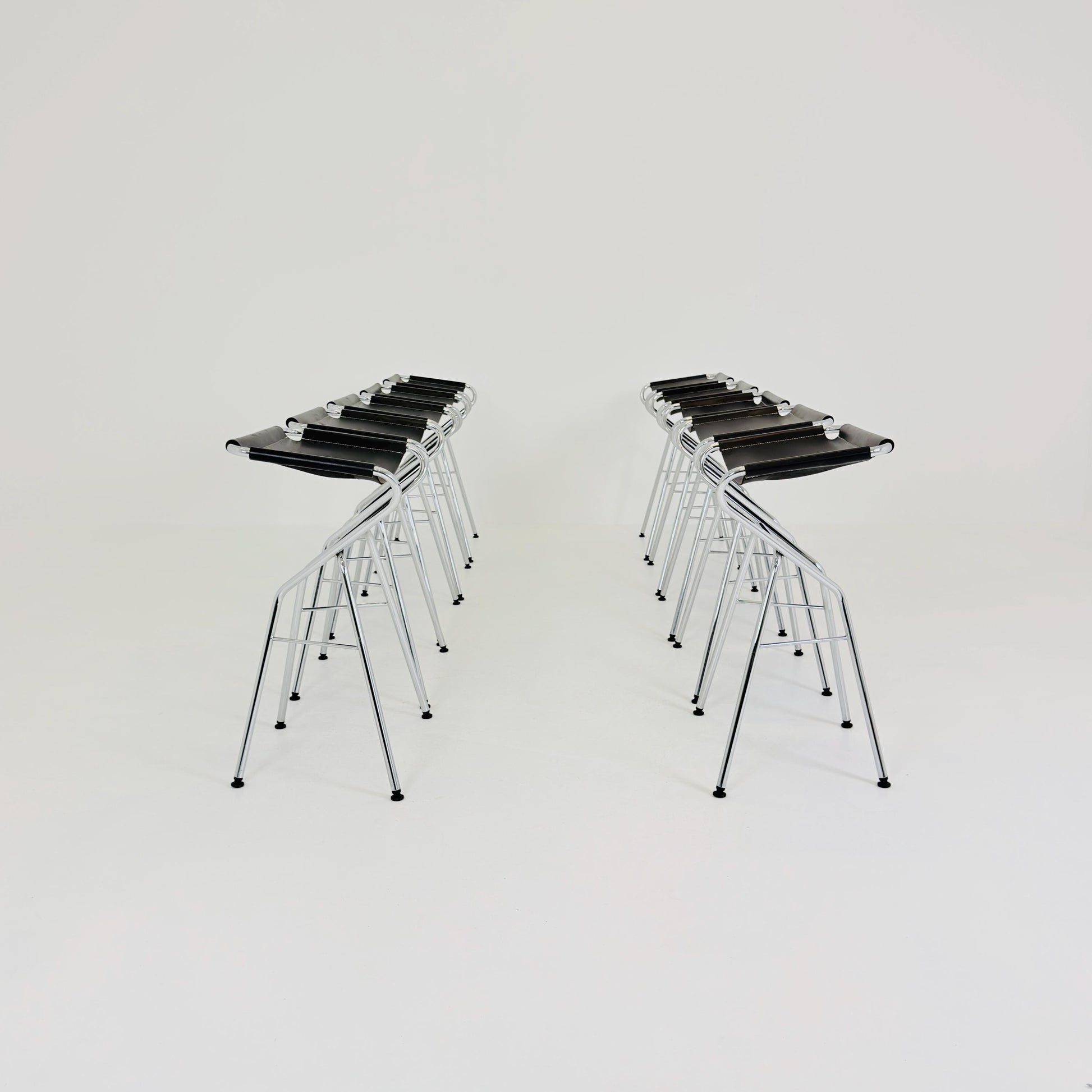 Set of 10 Lammhults Rider Bar Stools by Anna von Schewen and Björn Dahlström Swedish Design Black 2000s