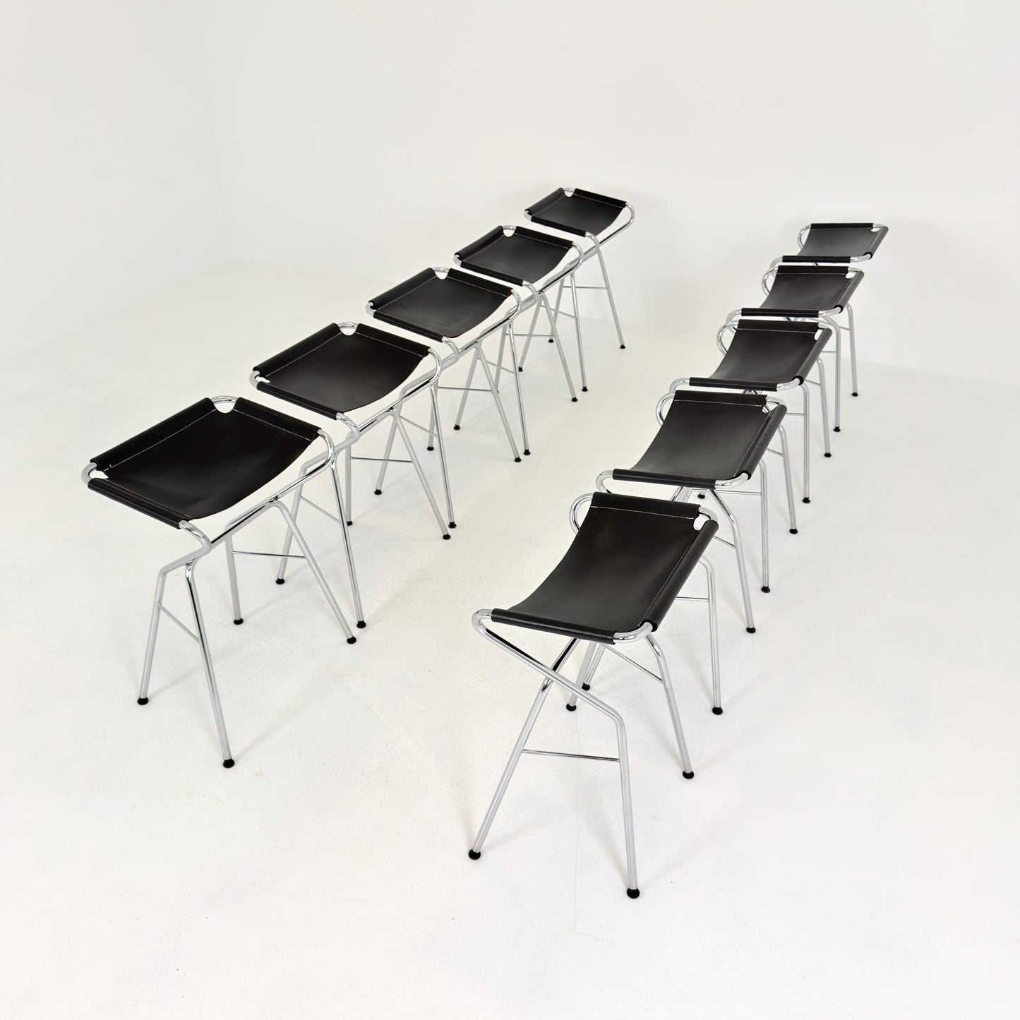 Set of 10 Lammhults Rider Bar Stools by Anna von Schewen and Björn Dahlström Swedish Design Black 2000s