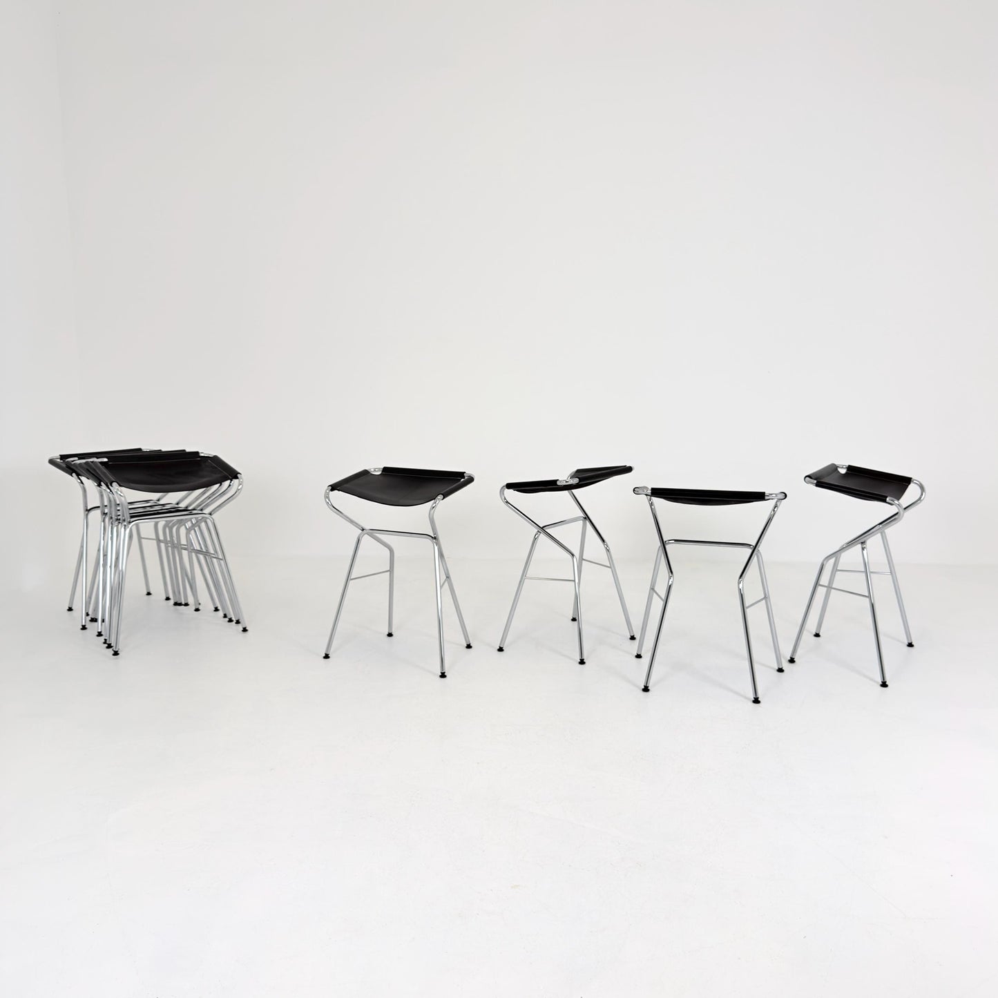Set of 10 Lammhults Rider Bar Stools by Anna von Schewen and Björn Dahlström Swedish Design Black 2000s