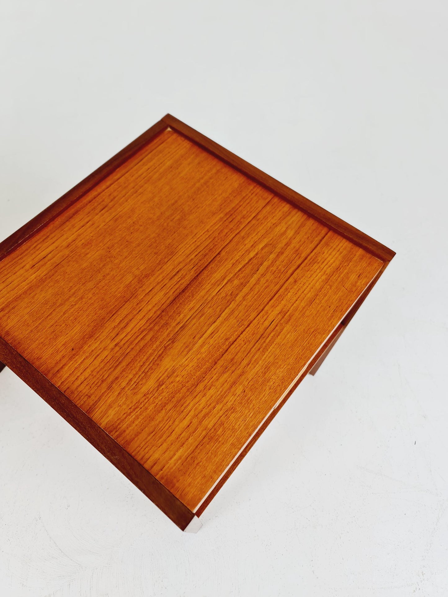 Mid century Danish teak & beech bedside tables/ nightstands by Arne Whal Iversen, set of 2
