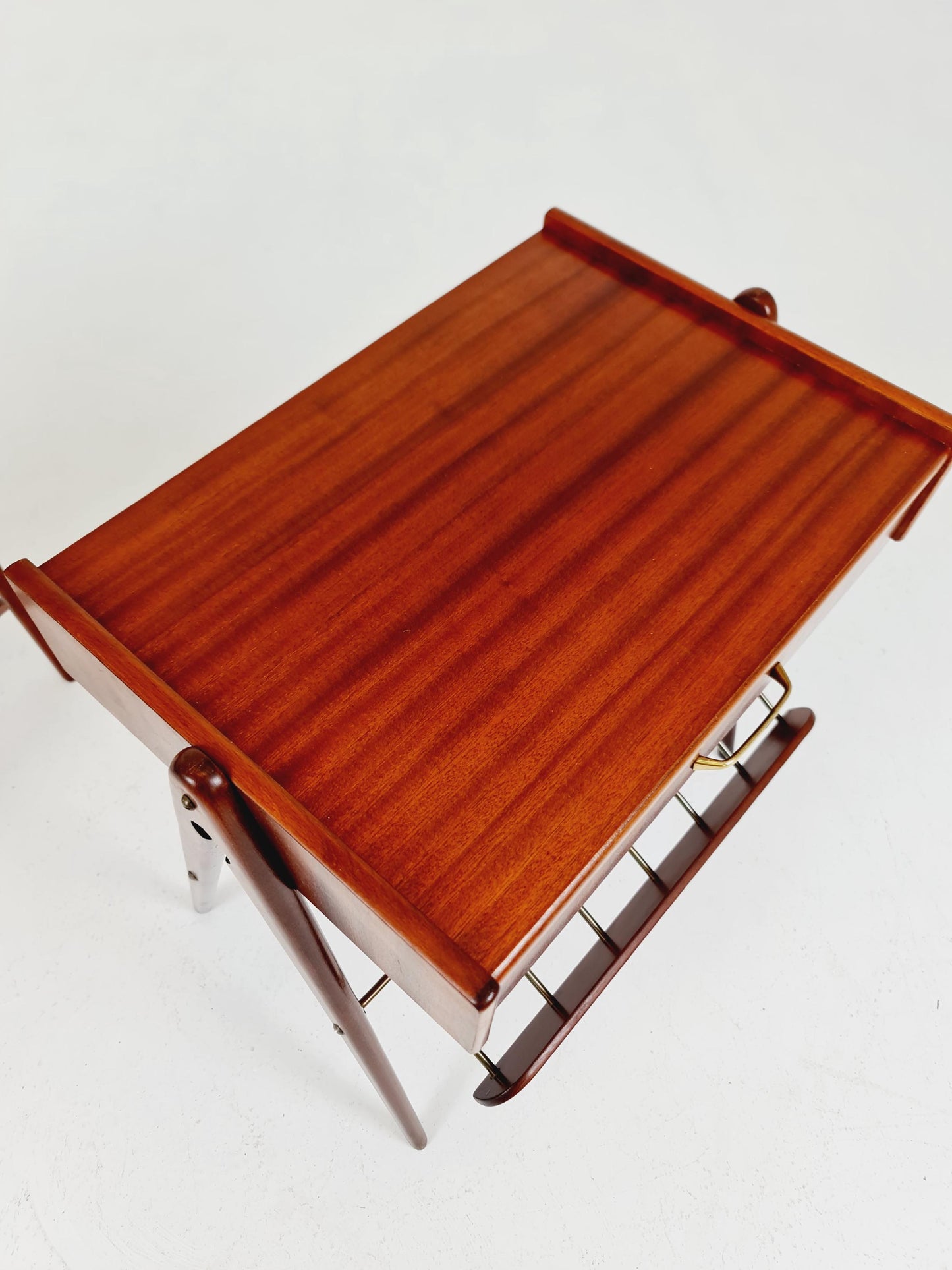 Danish MidCentury Mahogani and brass nightstands / bedside tables, 1960s