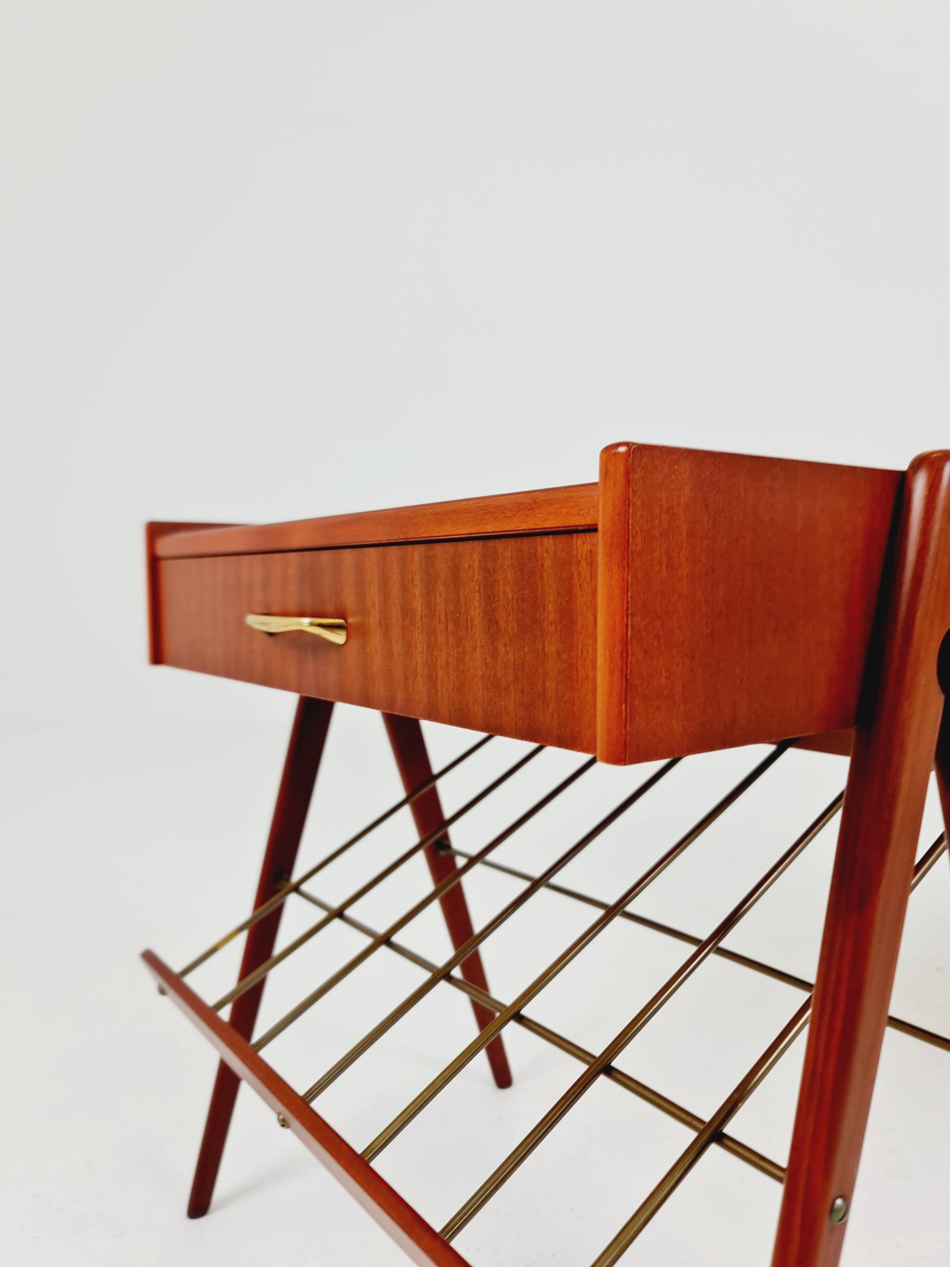 Danish MidCentury Mahogani and brass nightstands / bedside tables, 1960s