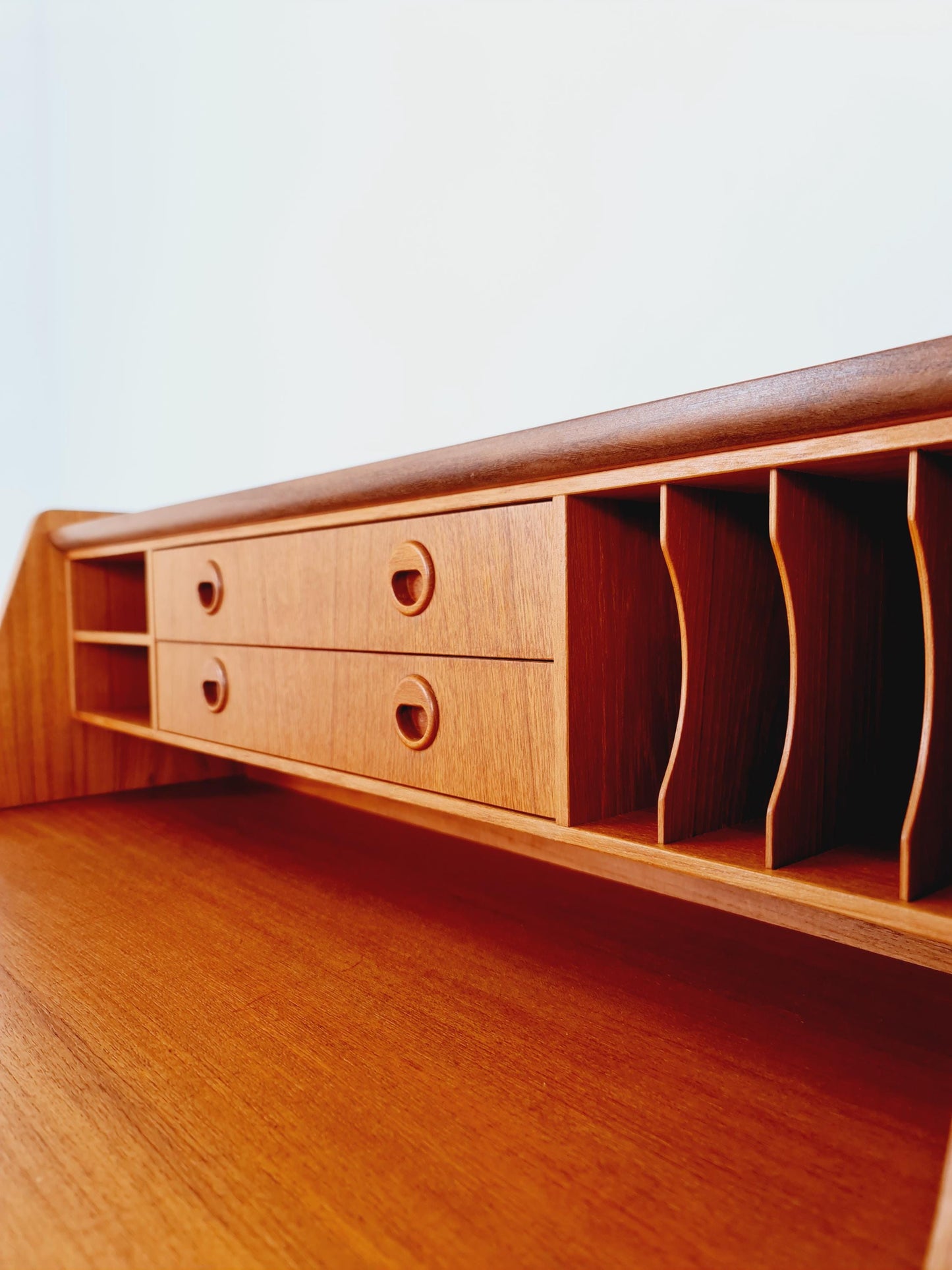Midcentury vintage desk Swedish secretary By Bröderna Gustafsson, 1960s
