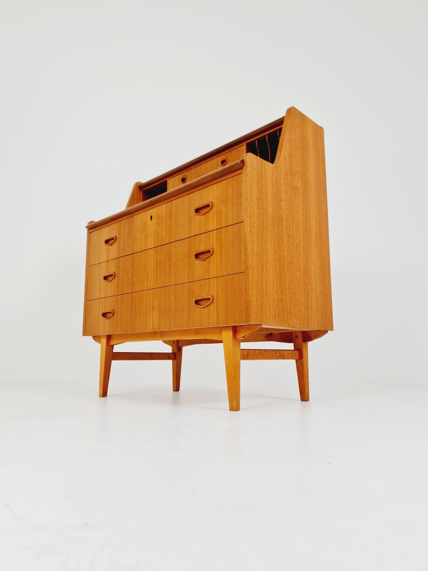 Midcentury vintage desk Swedish secretary By Bröderna Gustafsson, 1960s