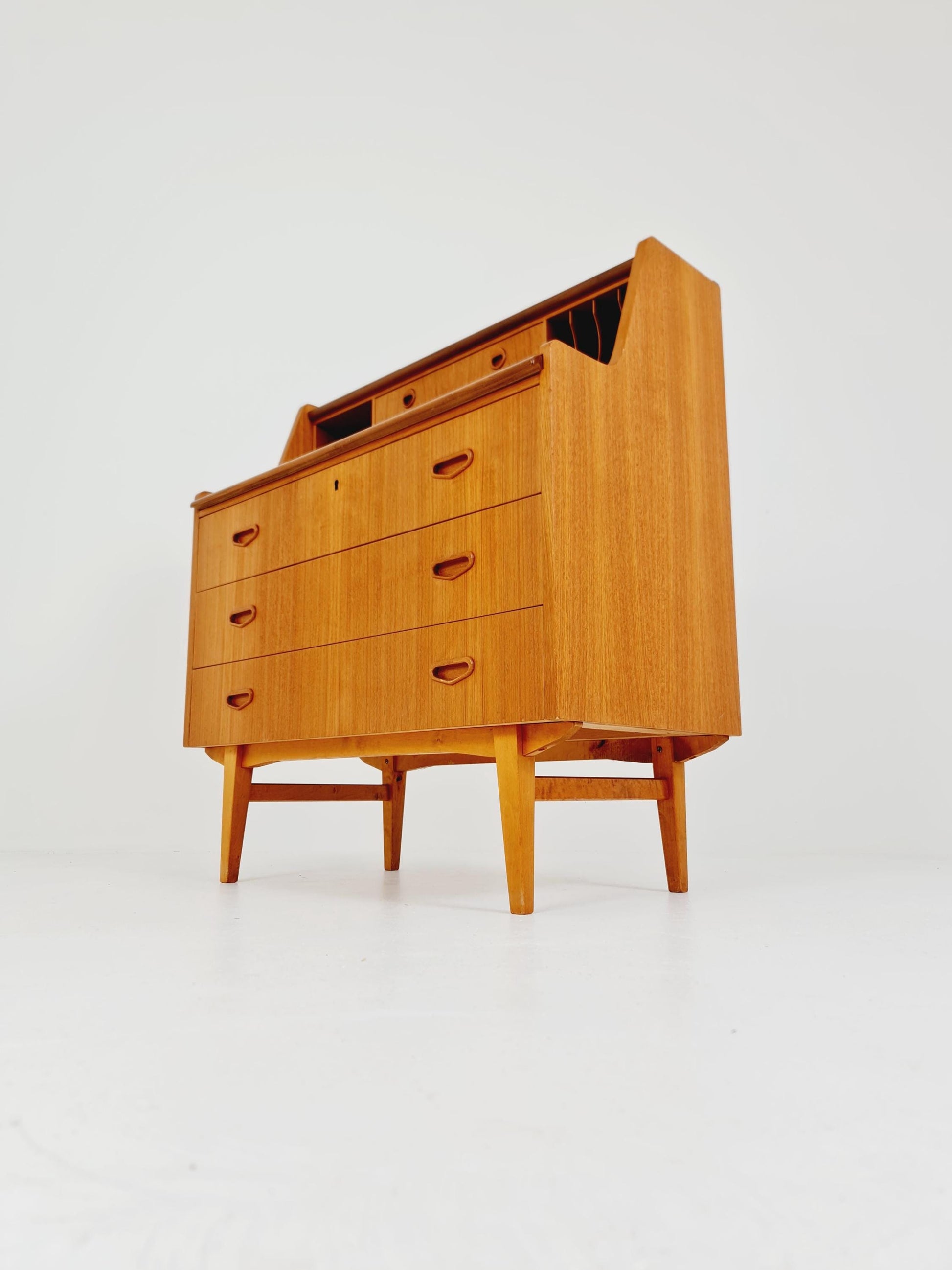 Midcentury vintage desk Swedish secretary By Bröderna Gustafsson, 1960s
