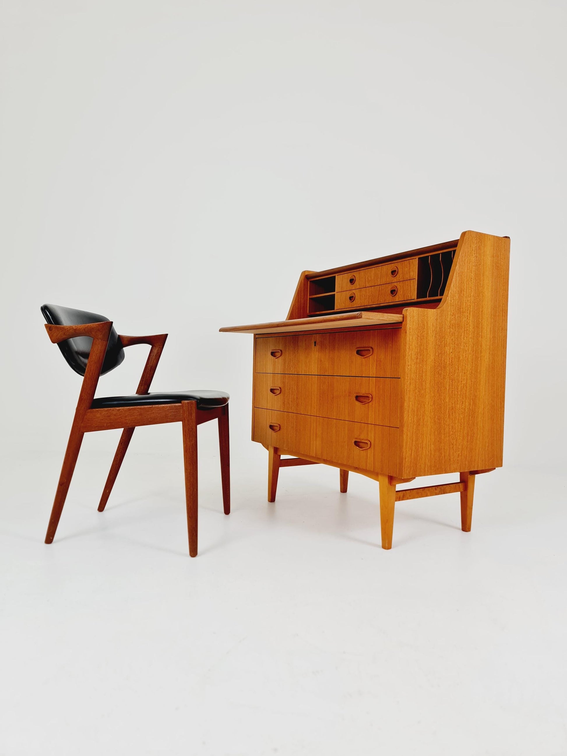 Midcentury vintage desk Swedish secretary By Bröderna Gustafsson, 1960s