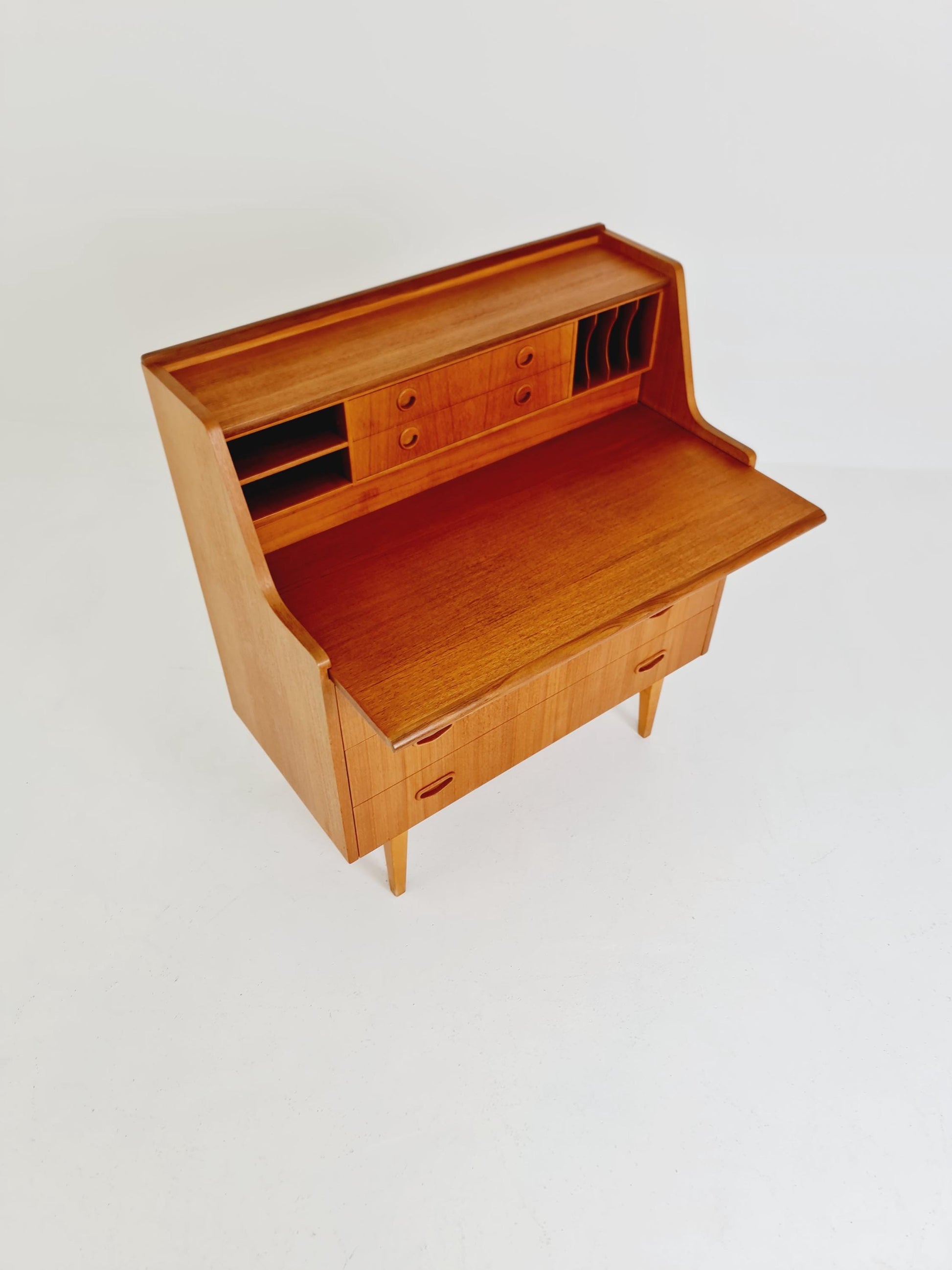 Midcentury vintage desk Swedish secretary By Bröderna Gustafsson, 1960s