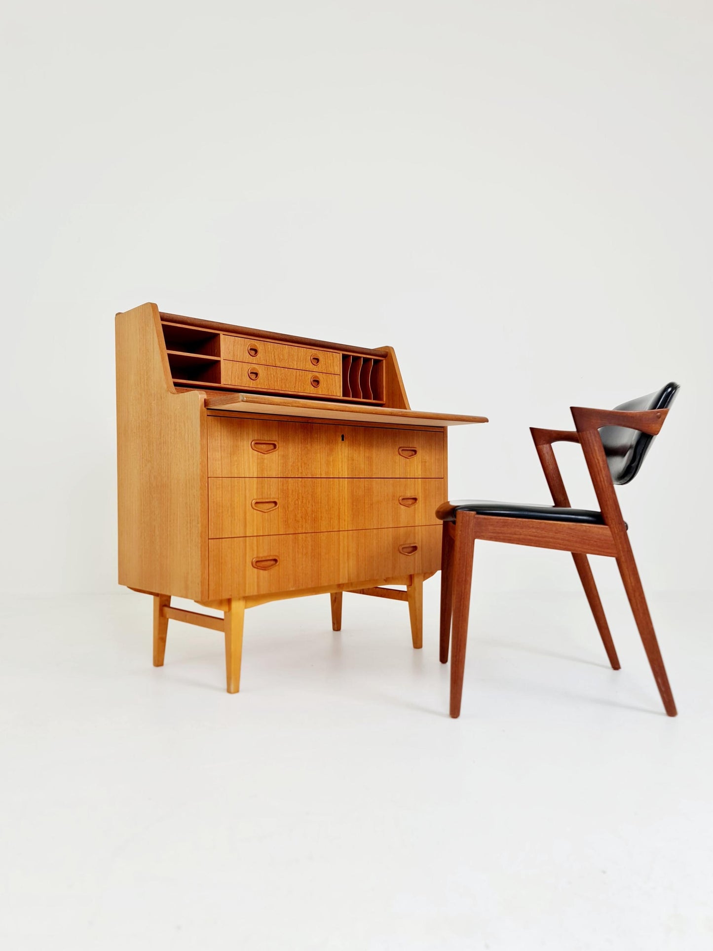 Midcentury vintage desk Swedish secretary By Bröderna Gustafsson, 1960s