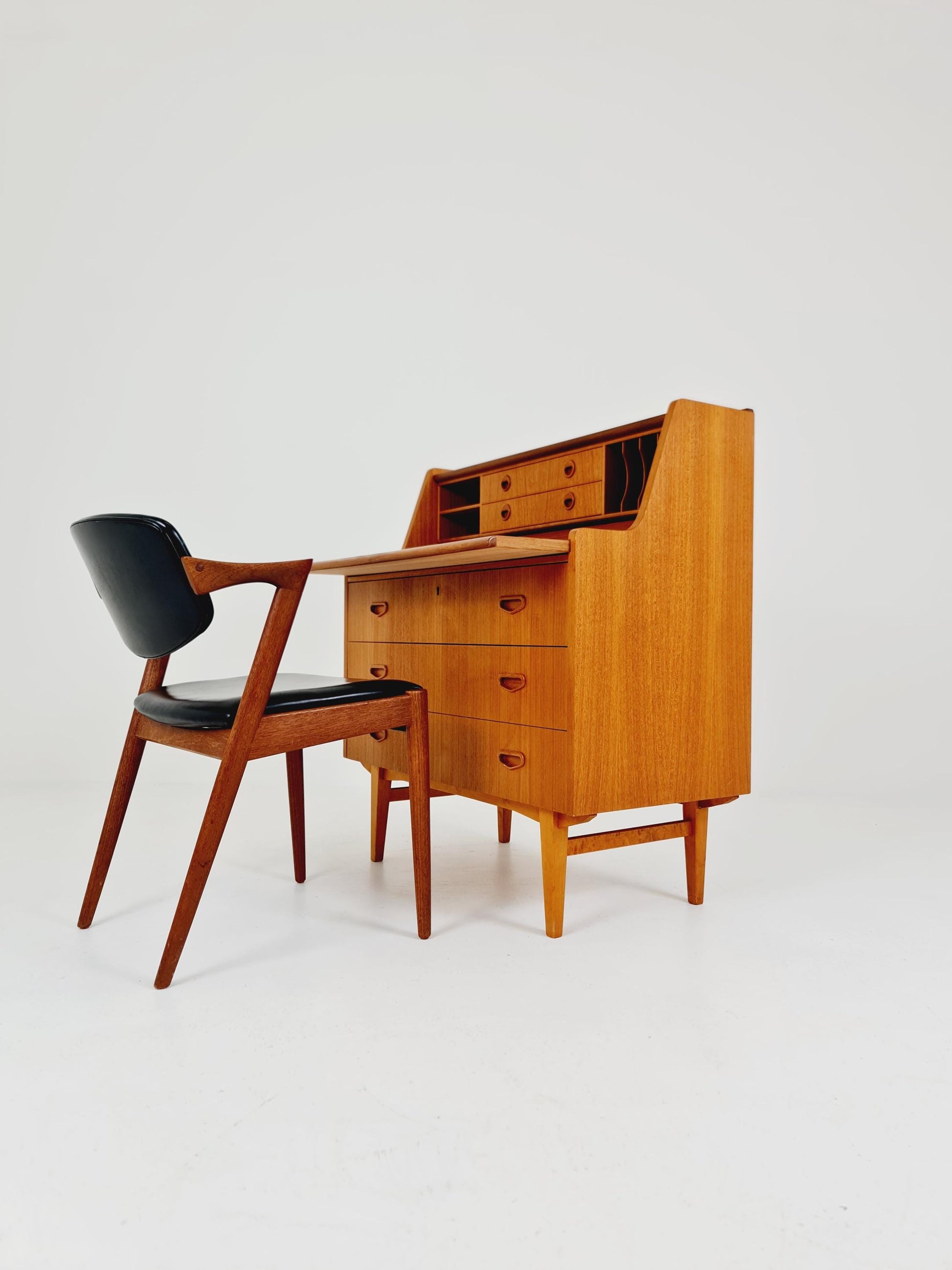 Midcentury vintage desk Swedish secretary By Bröderna Gustafsson, 1960s
