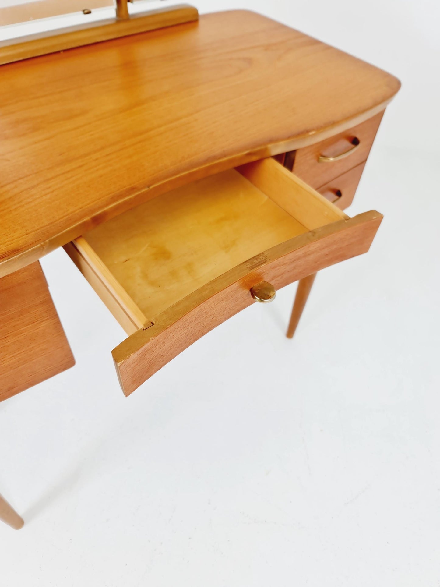Mid Century Modern teak vanity table/ make up table with stool by Fröseke for AB nybrofabriken, 1960s