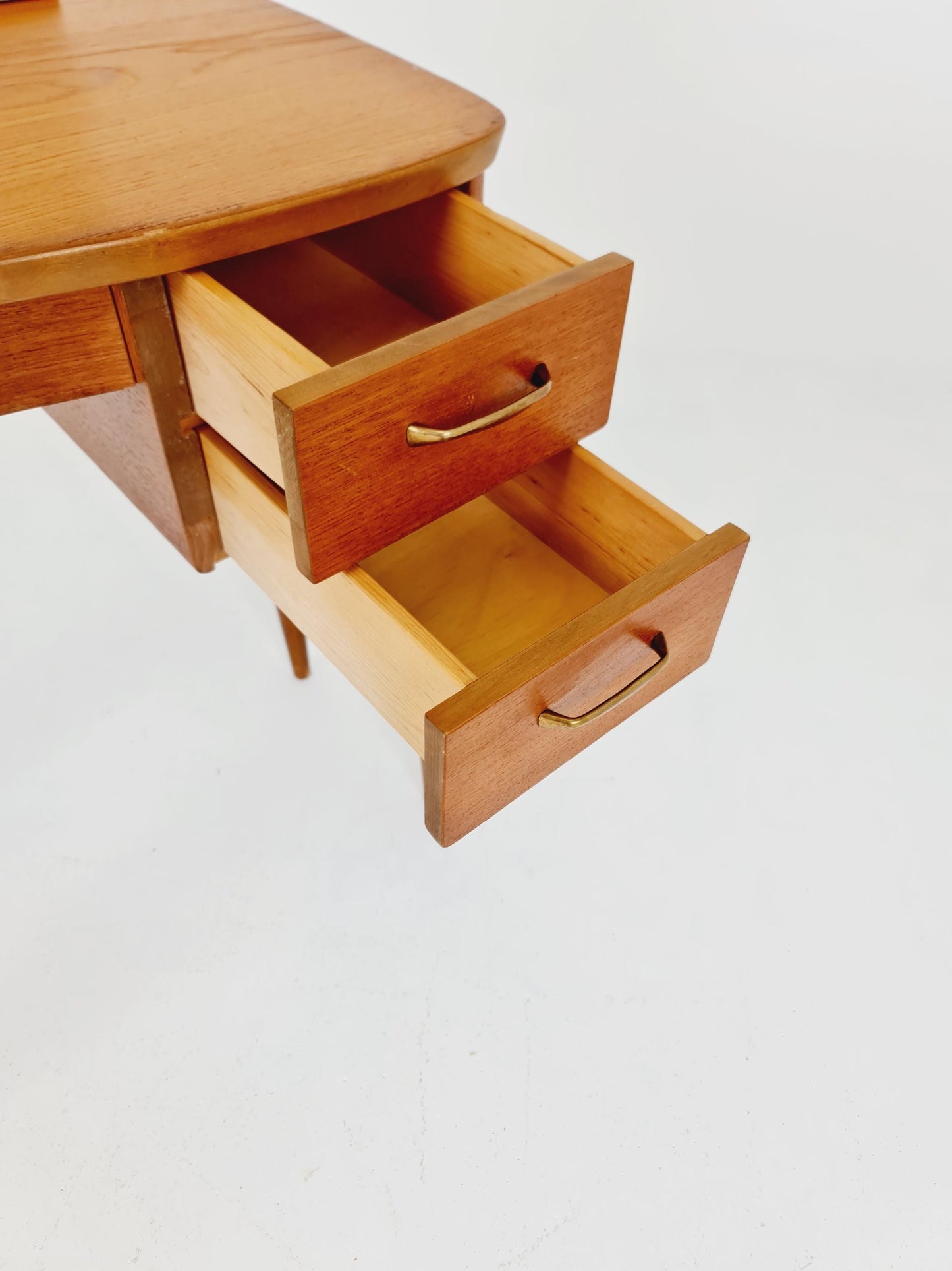 Mid Century Modern teak vanity table/ make up table with stool by Fröseke for AB nybrofabriken, 1960s