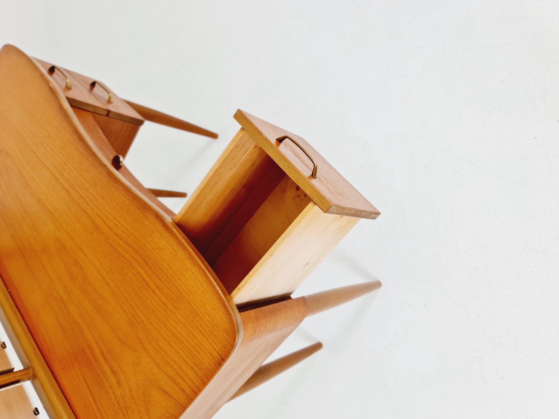 Mid Century Modern teak vanity table/ make up table with stool by Fröseke for AB nybrofabriken, 1960s