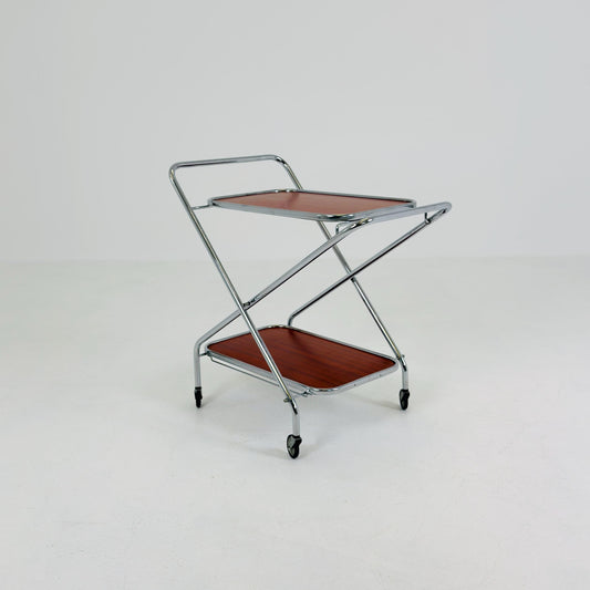 Mid-Century Bauhaus Folding Serving Trolley – Germany, 1980s