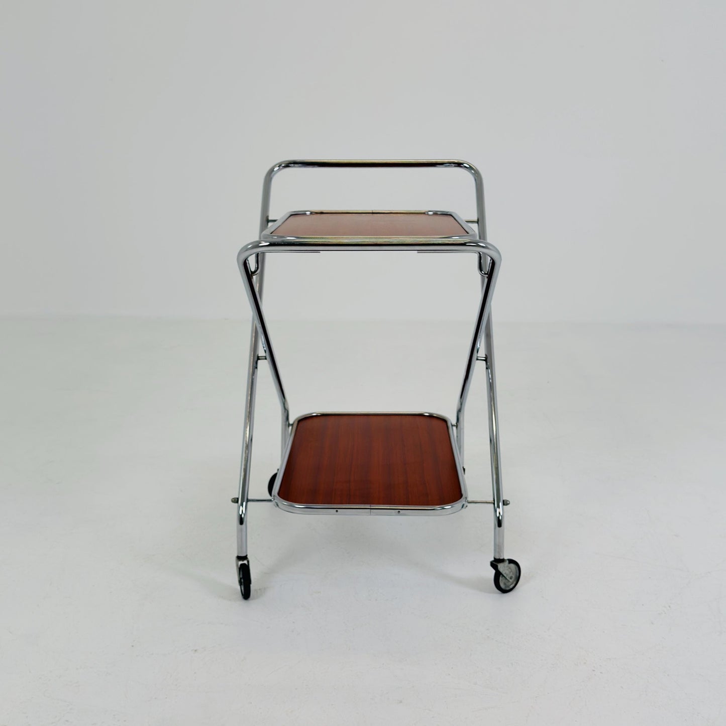 Mid-Century Bauhaus Folding Serving Trolley – Germany, 1980s