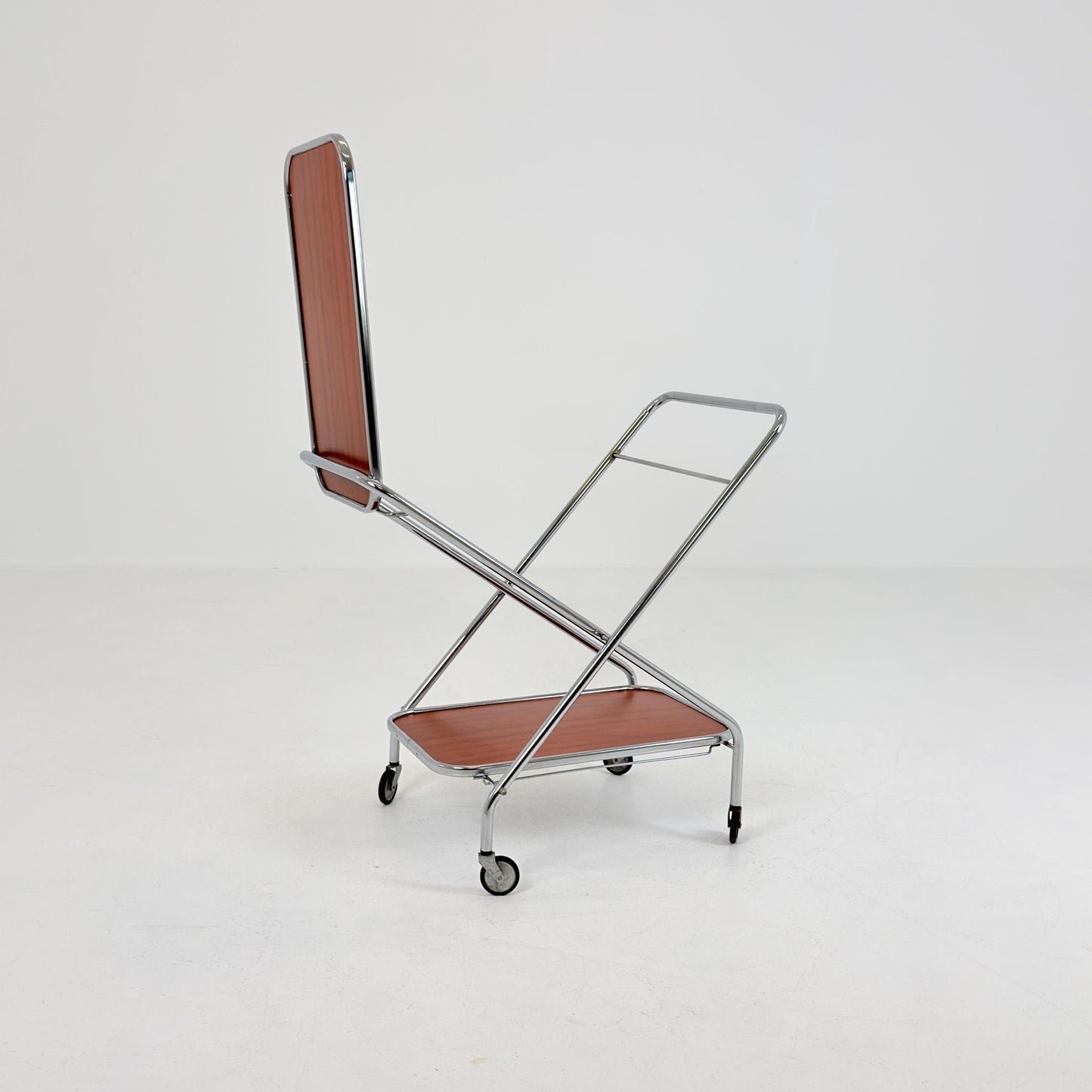 Mid-Century Bauhaus Folding Serving Trolley – Germany, 1980s
