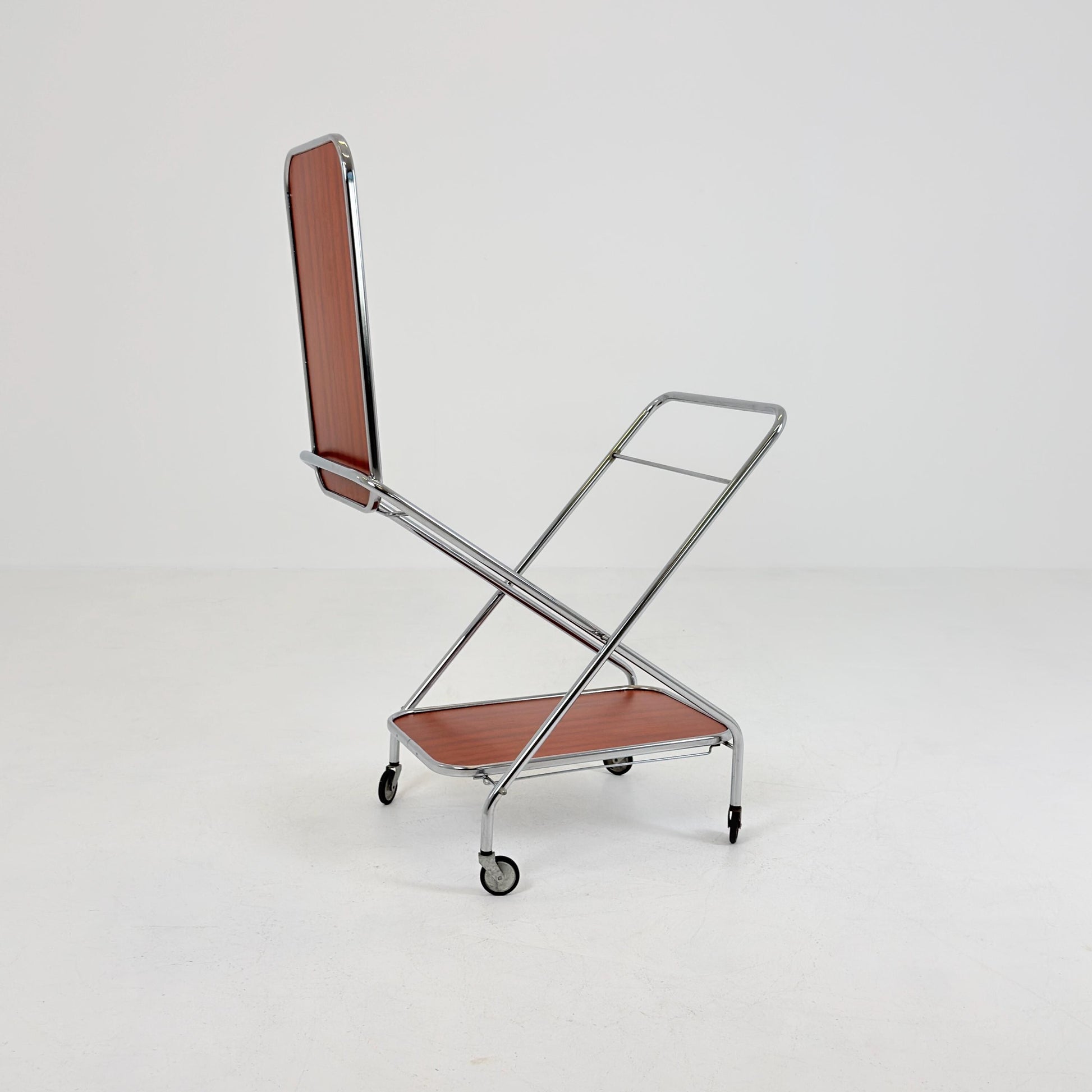 Mid-Century Bauhaus Folding Serving Trolley – Germany, 1980s