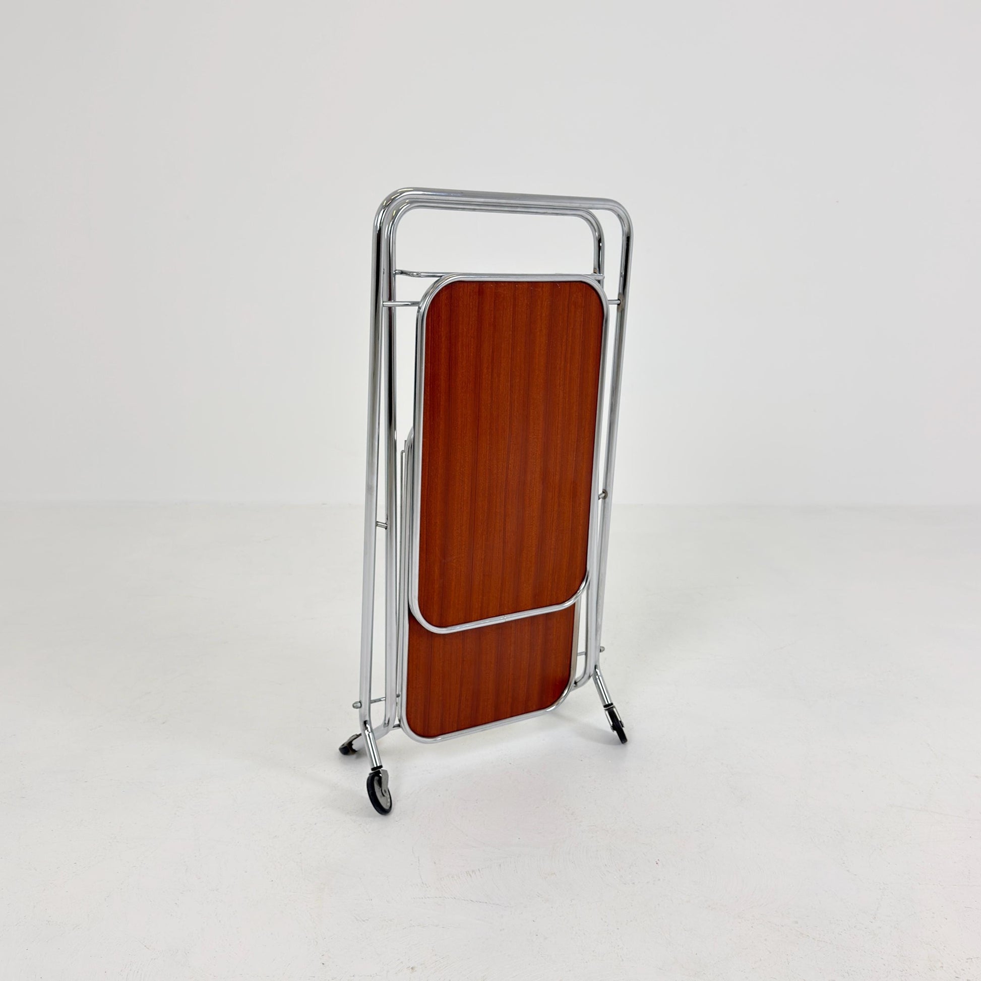 Mid-Century Bauhaus Folding Serving Trolley – Germany, 1980s