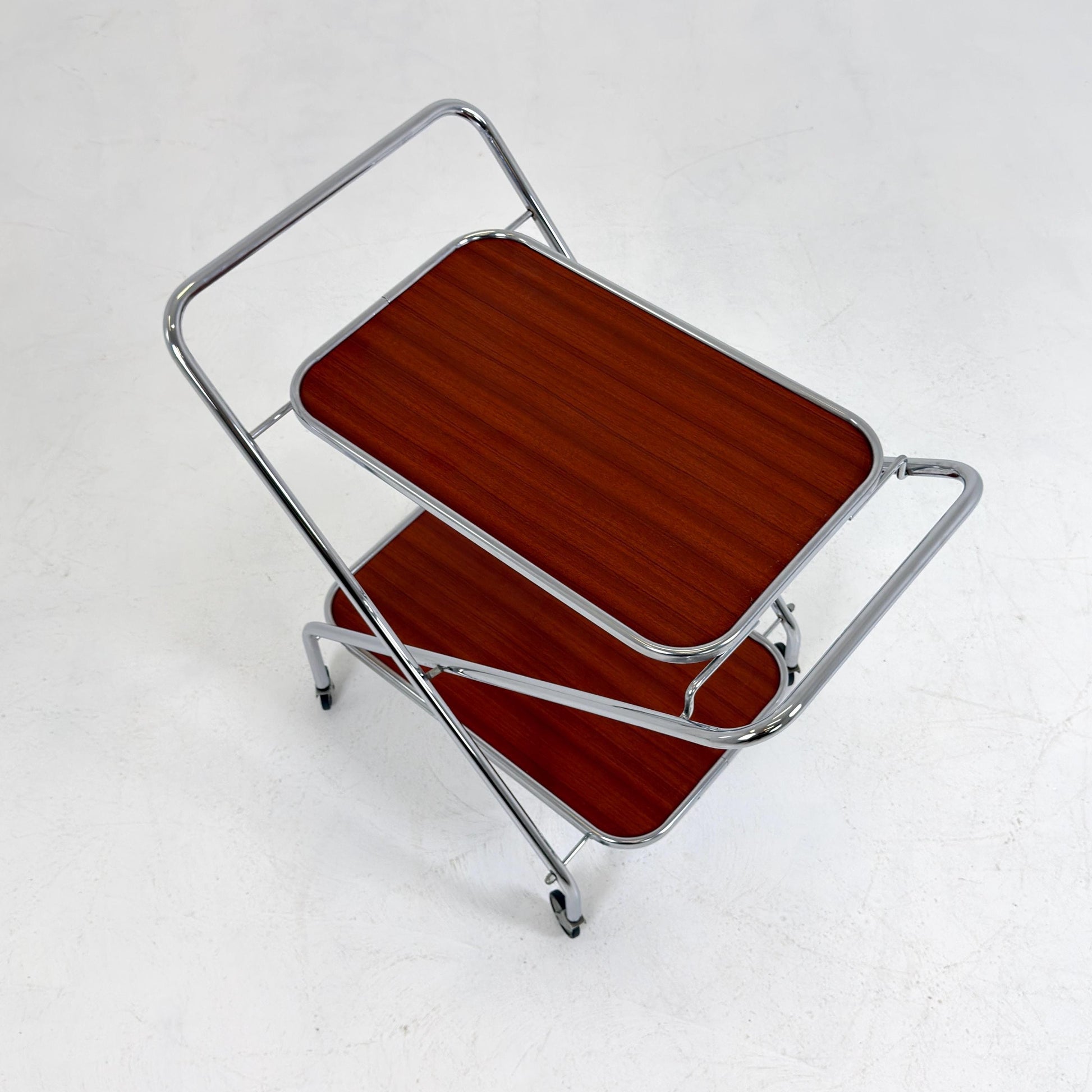 Mid-Century Bauhaus Folding Serving Trolley – Germany, 1980s