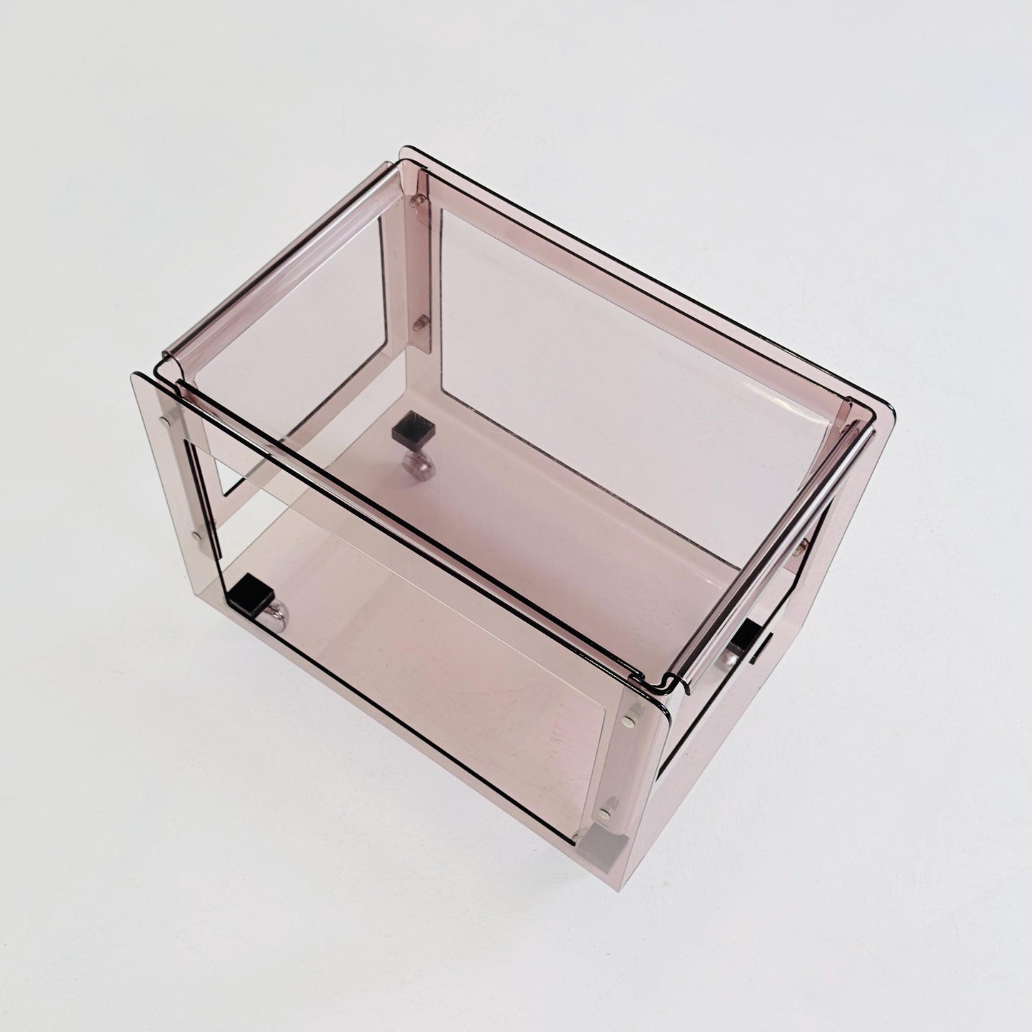 Space age Smoked Brown Plexiglass Trolley-side table by Michel Dumas for Roche Bobois 1970s