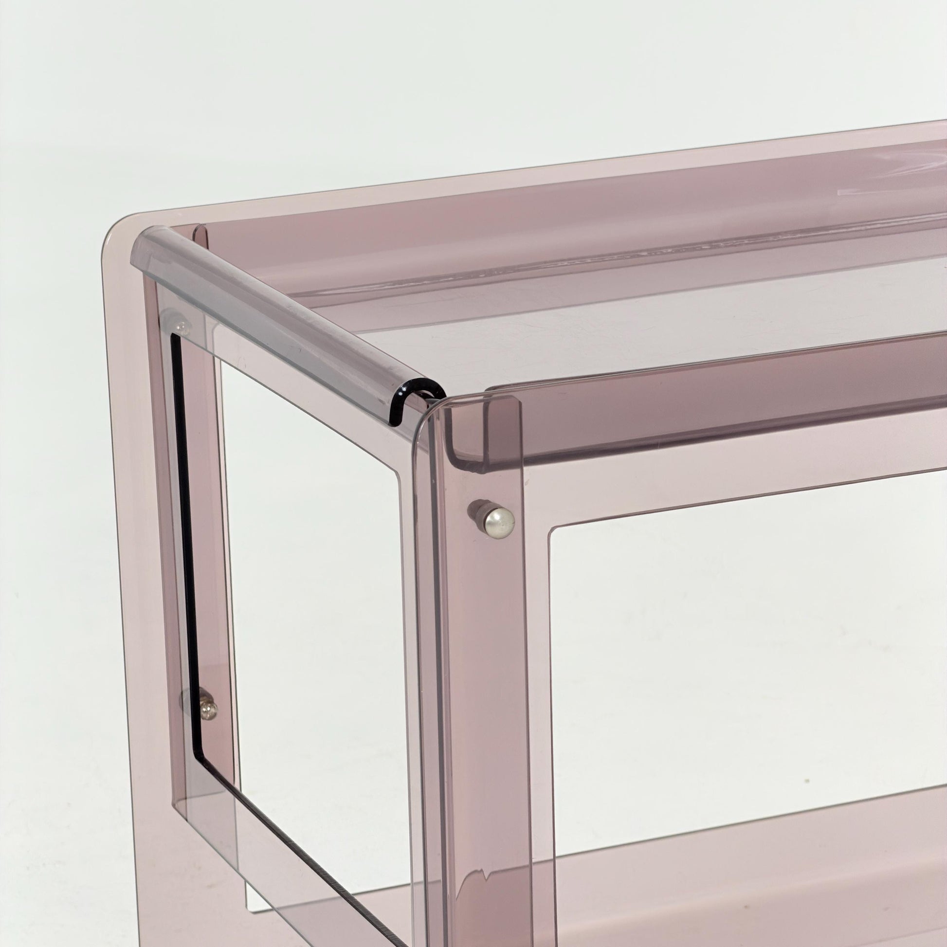 Space age Smoked Brown Plexiglass Trolley-side table by Michel Dumas for Roche Bobois 1970s