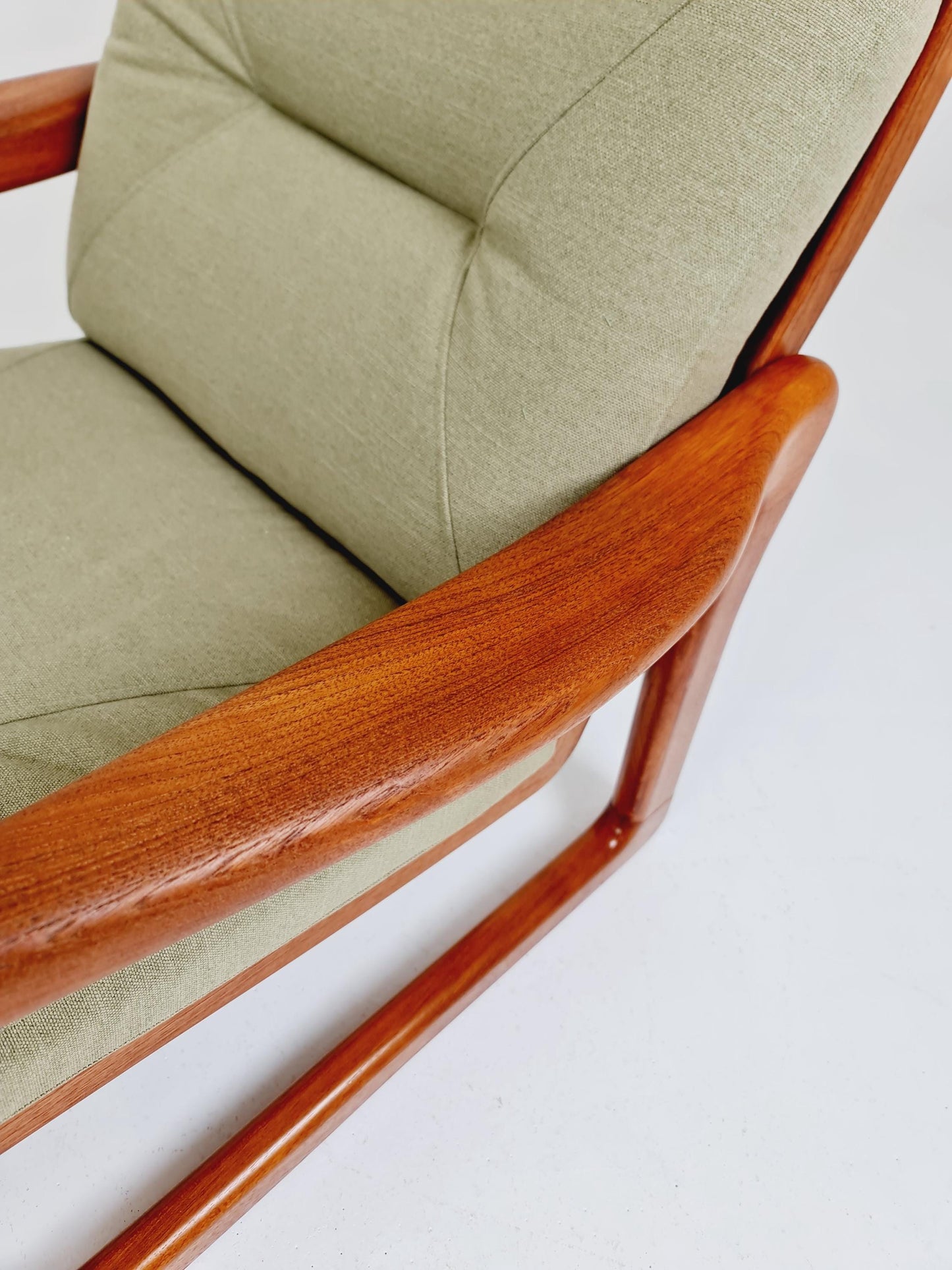Mid century teak easy lounge chairs With Ottoman by Johannes Andersen for Holsterbo Möbelfabrik , 1960s