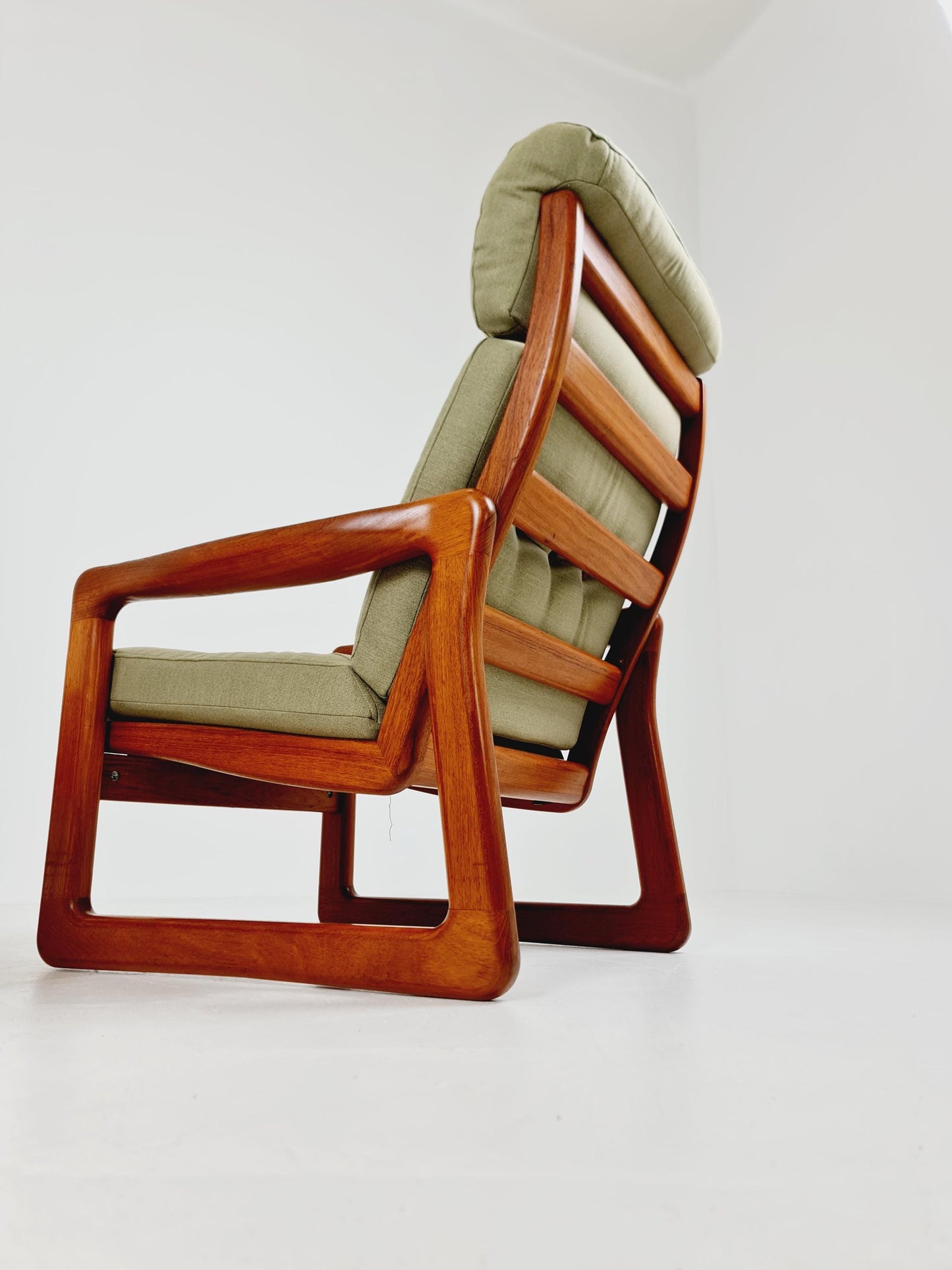 Mid century teak easy lounge chairs With Ottoman by Johannes Andersen for Holsterbo Möbelfabrik , 1960s
