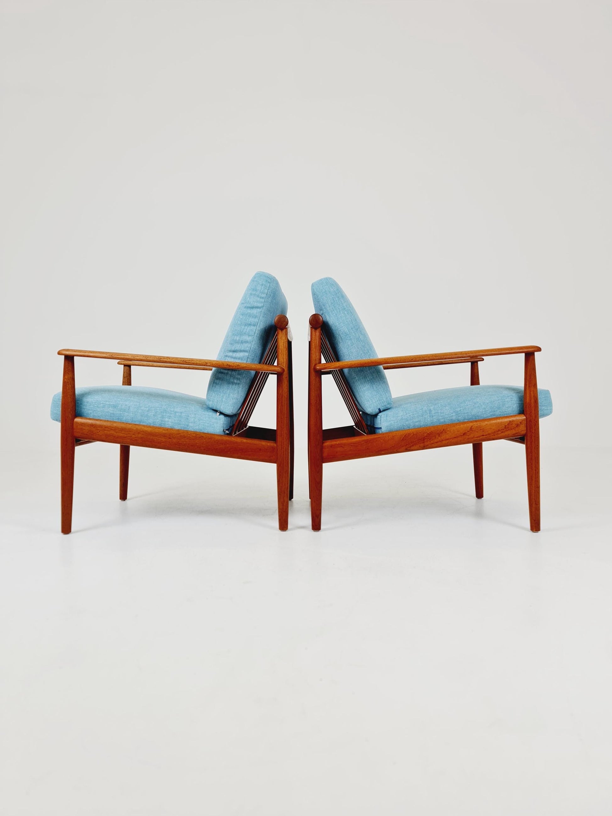 Super Rare Mid century teak easy lounge chairs , Set of 2, 1960s