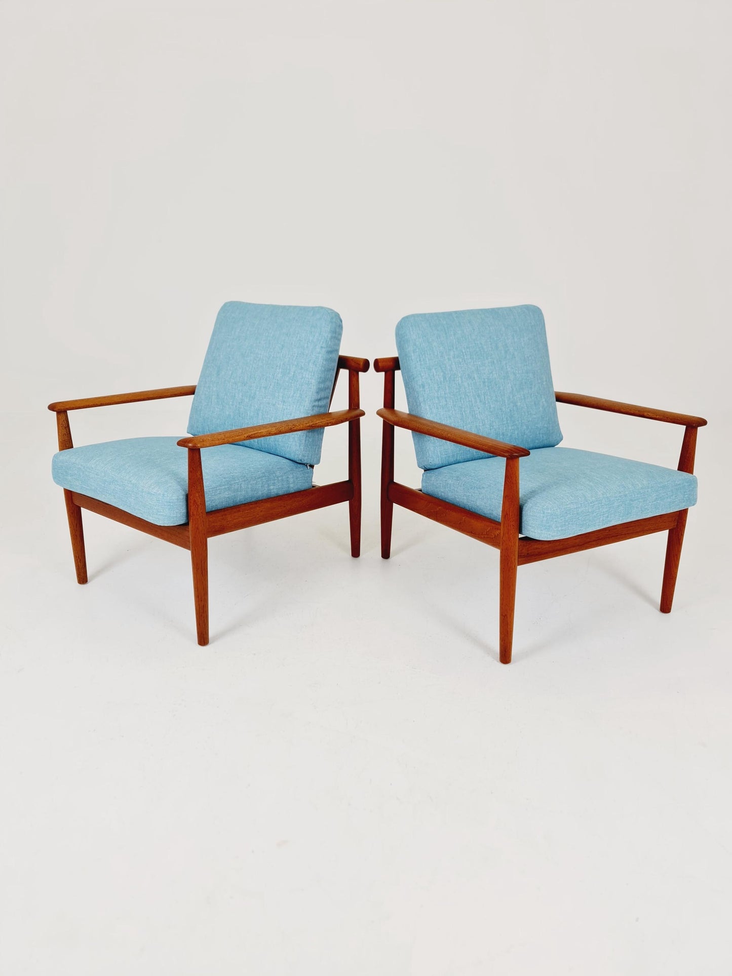 Super Rare Mid century teak easy lounge chairs , Set of 2, 1960s