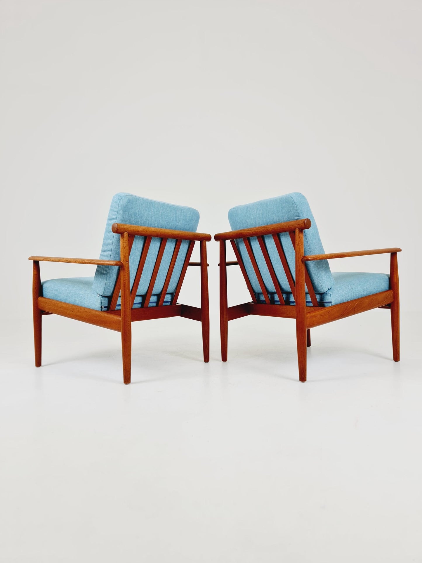 Super Rare Mid century teak easy lounge chairs , Set of 2, 1960s