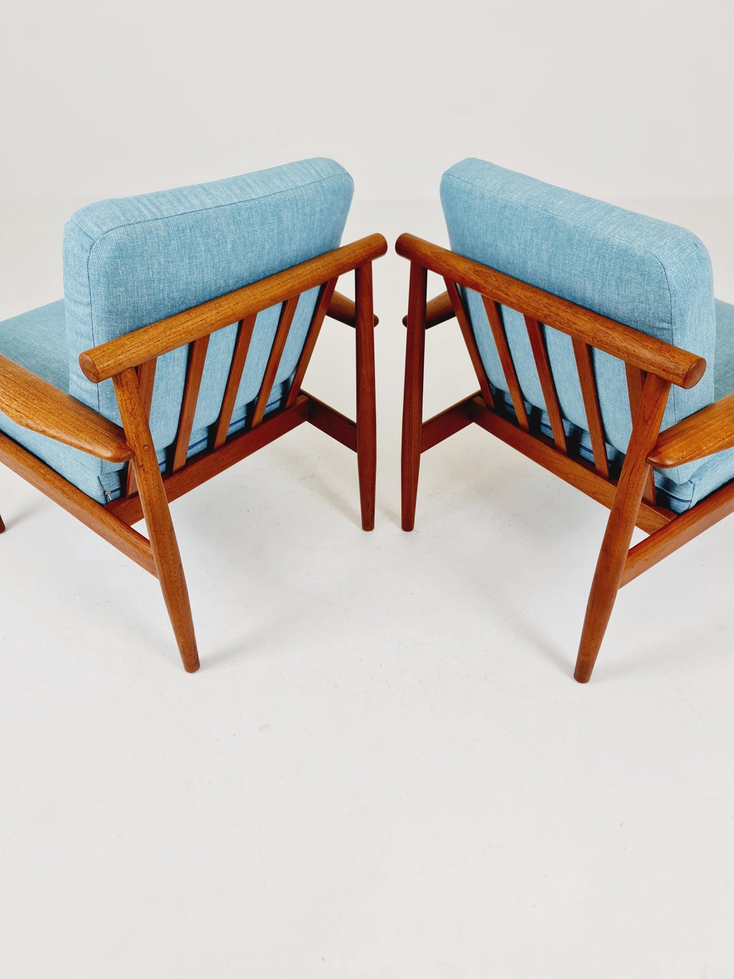Super Rare Mid century teak easy lounge chairs , Set of 2, 1960s