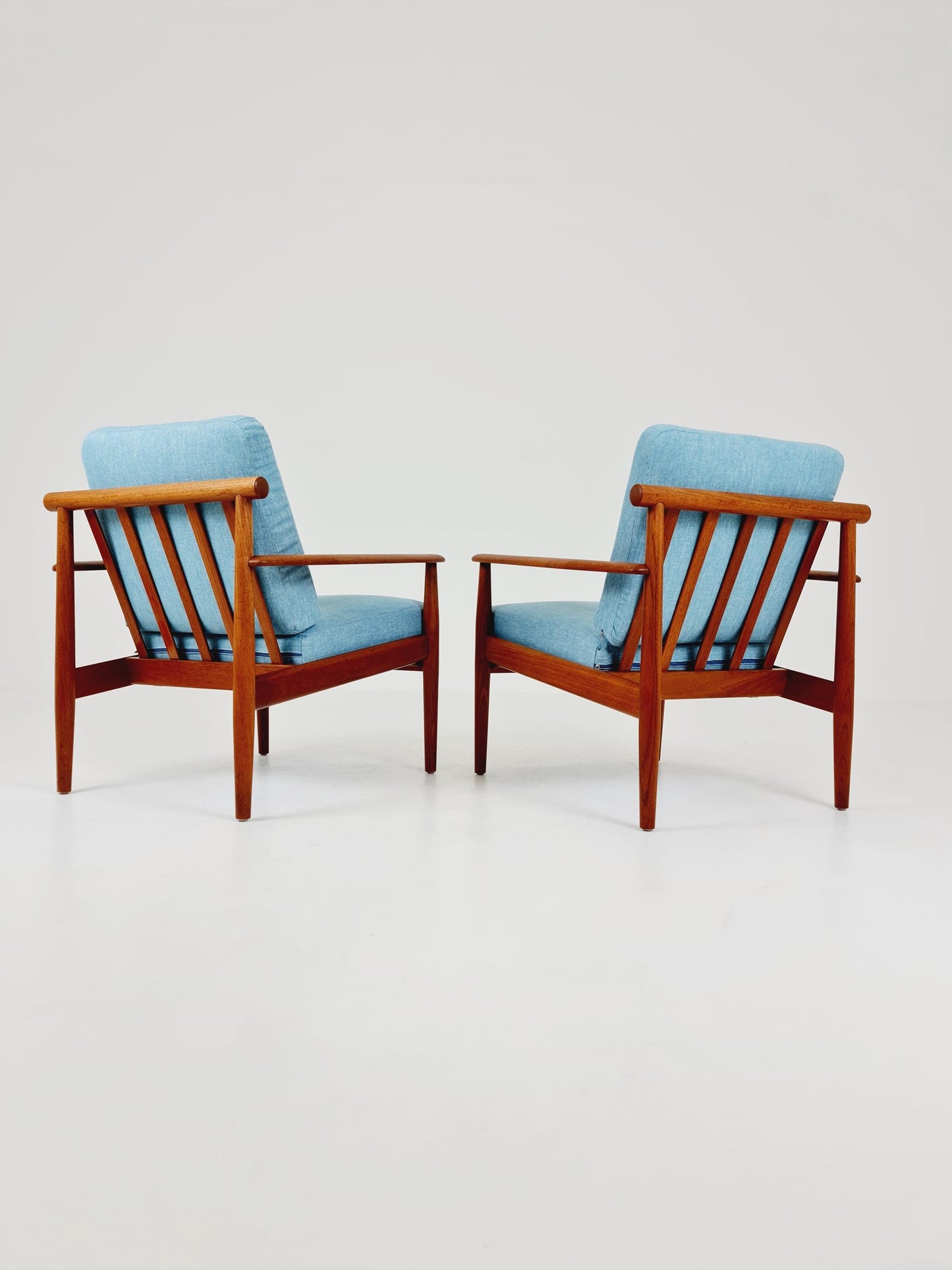 Super Rare Mid century teak easy lounge chairs , Set of 2, 1960s