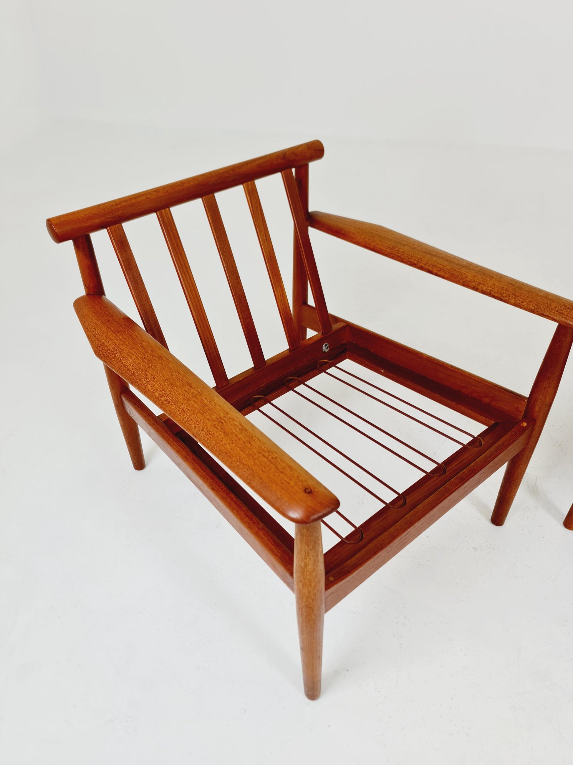 Super Rare Mid century teak easy lounge chairs , Set of 2, 1960s