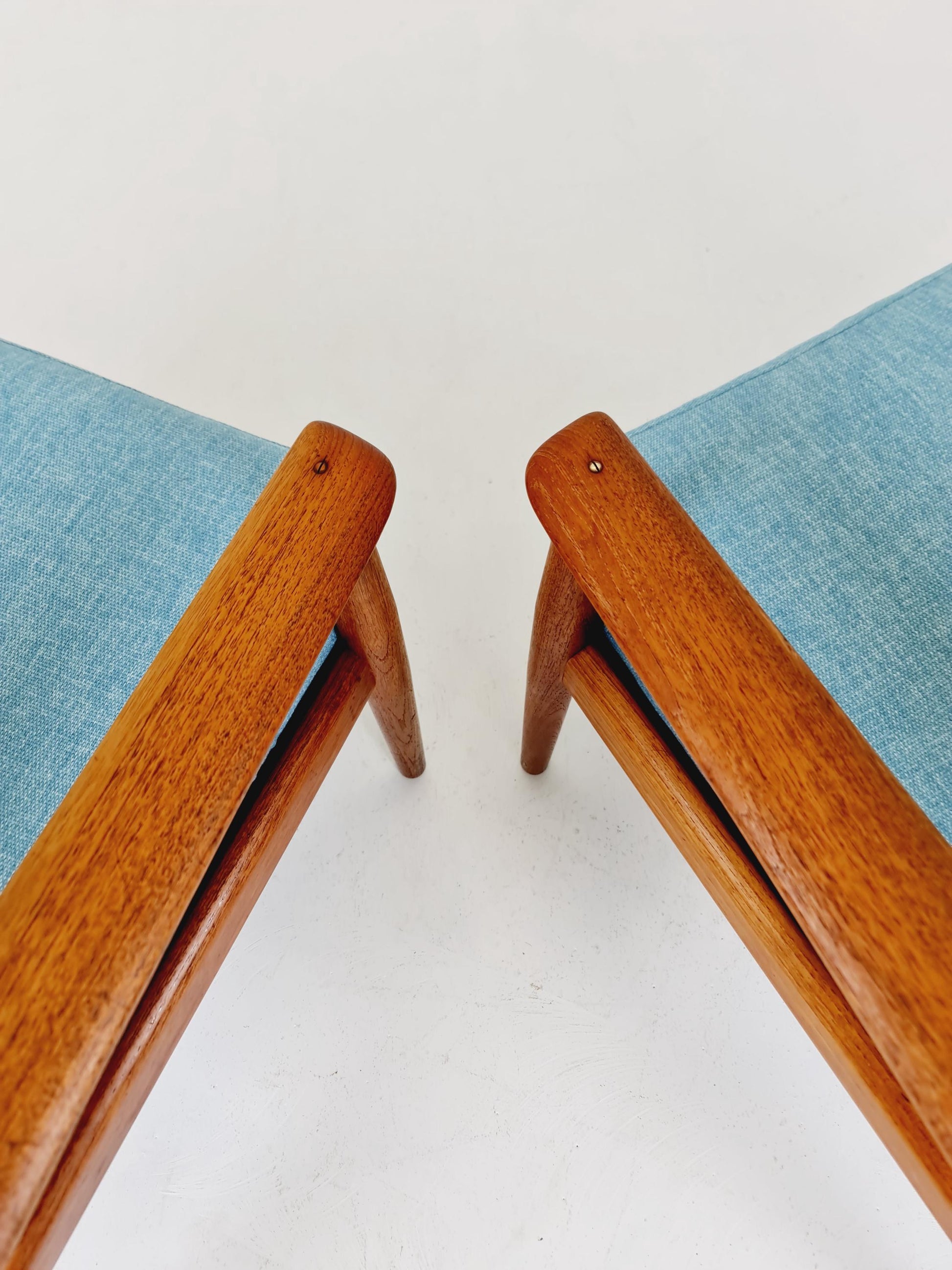Super Rare Mid century teak easy lounge chairs , Set of 2, 1960s