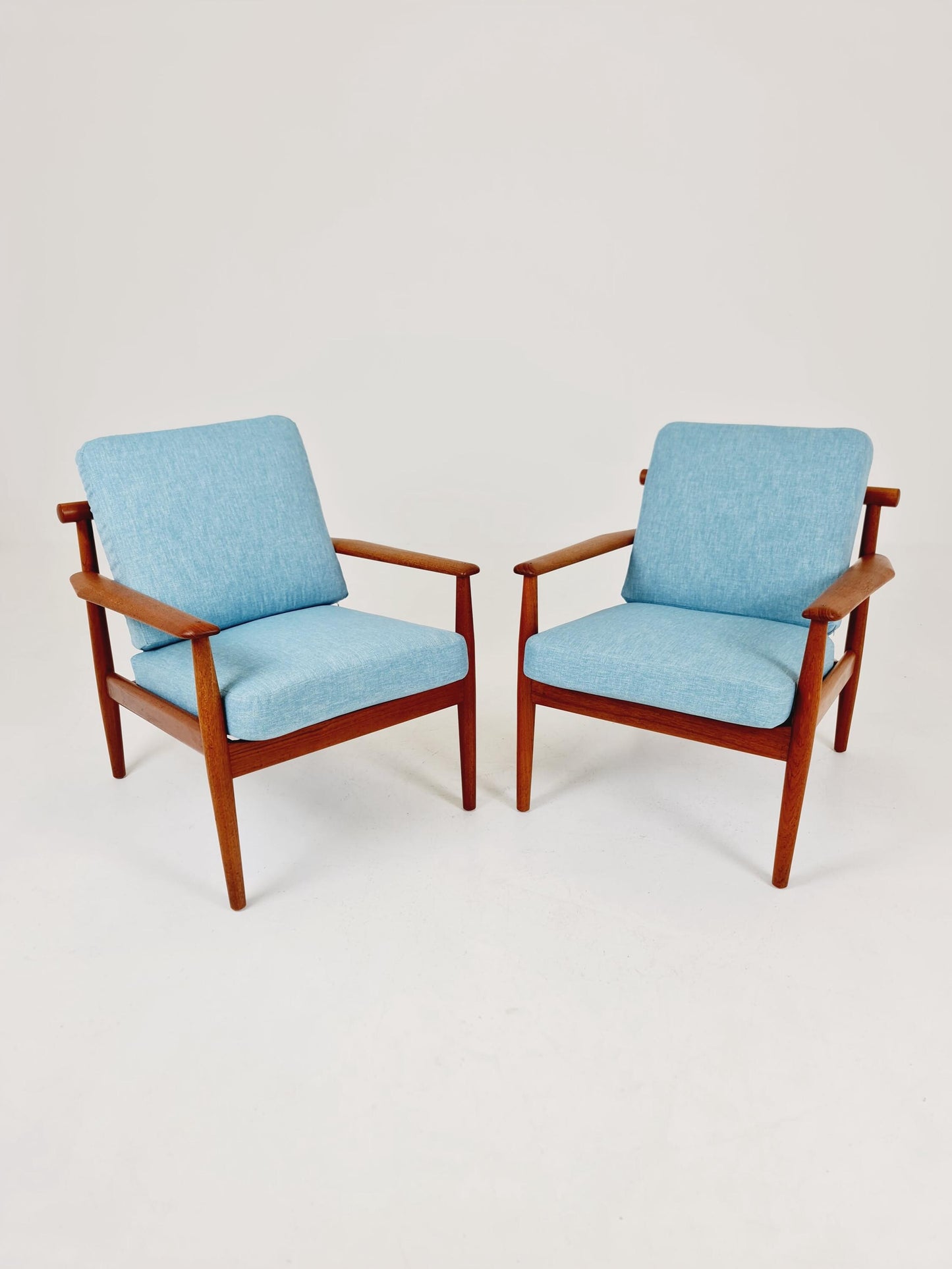 Super Rare Mid century teak easy lounge chairs , Set of 2, 1960s