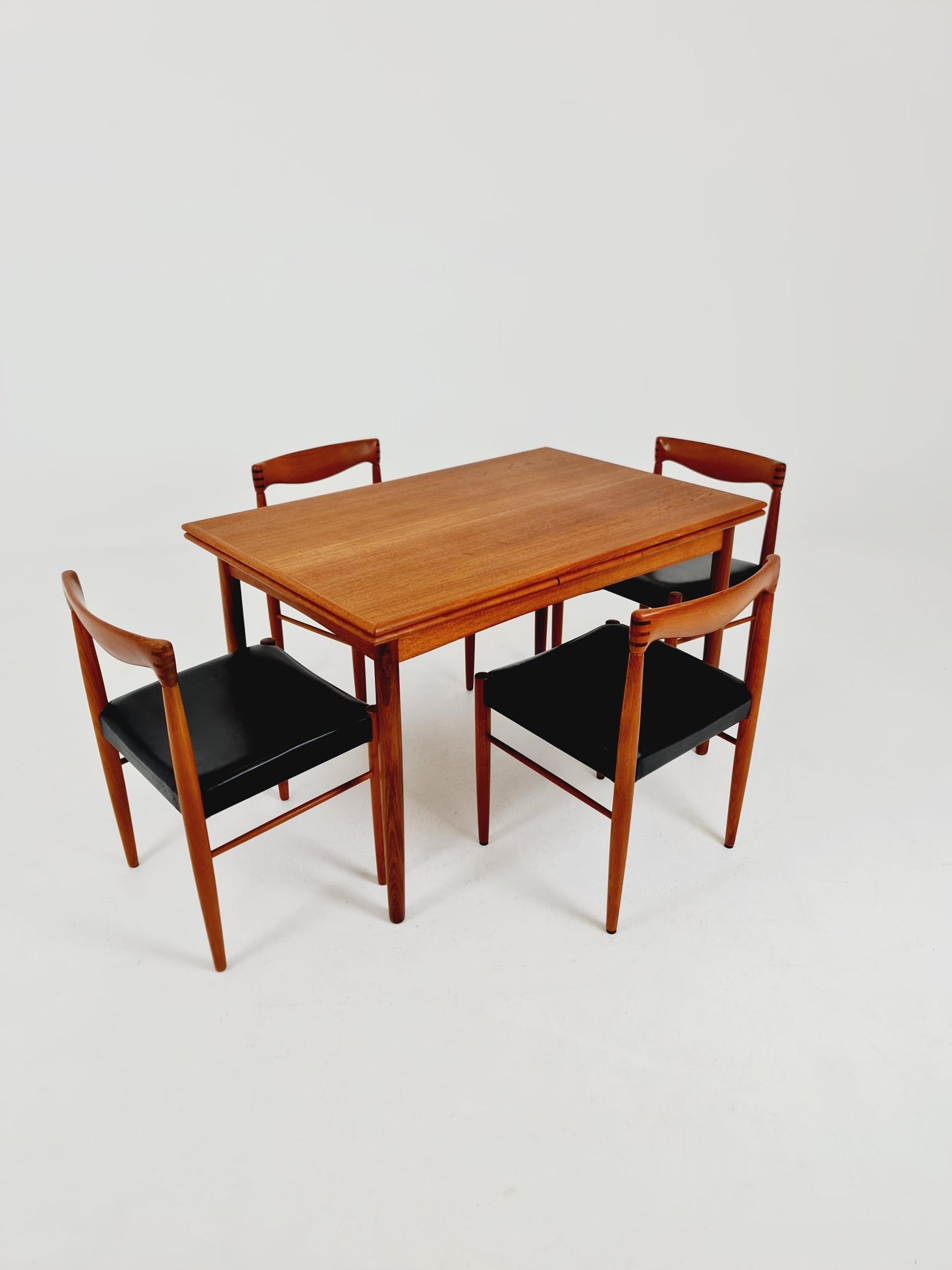 Danish Dining table rectangular teak table with two extension leaves By N&R Möbler ,Denmark 1960s
