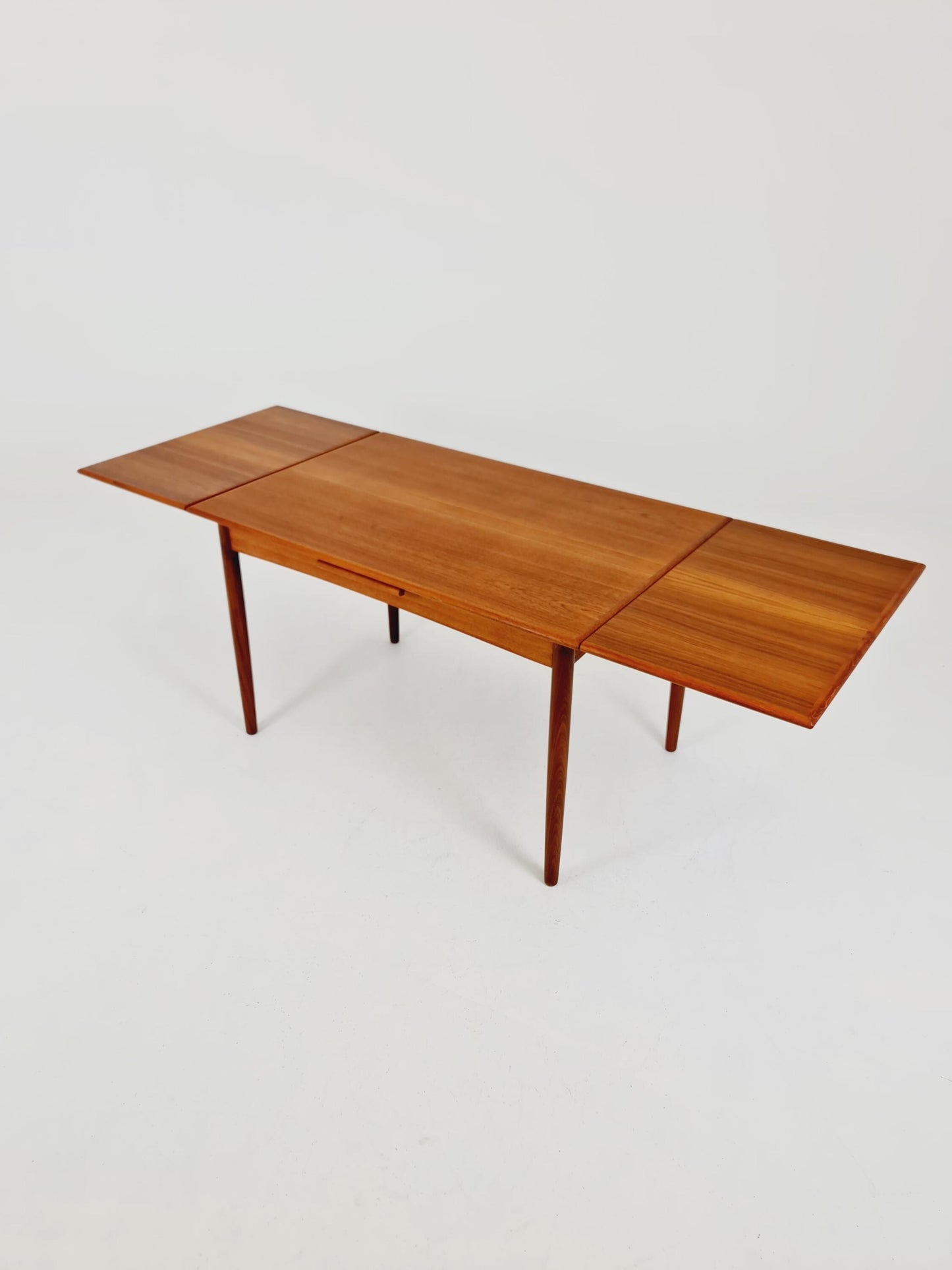 Danish Dining table rectangular teak table with two extension leaves By N&R Möbler ,Denmark 1960s