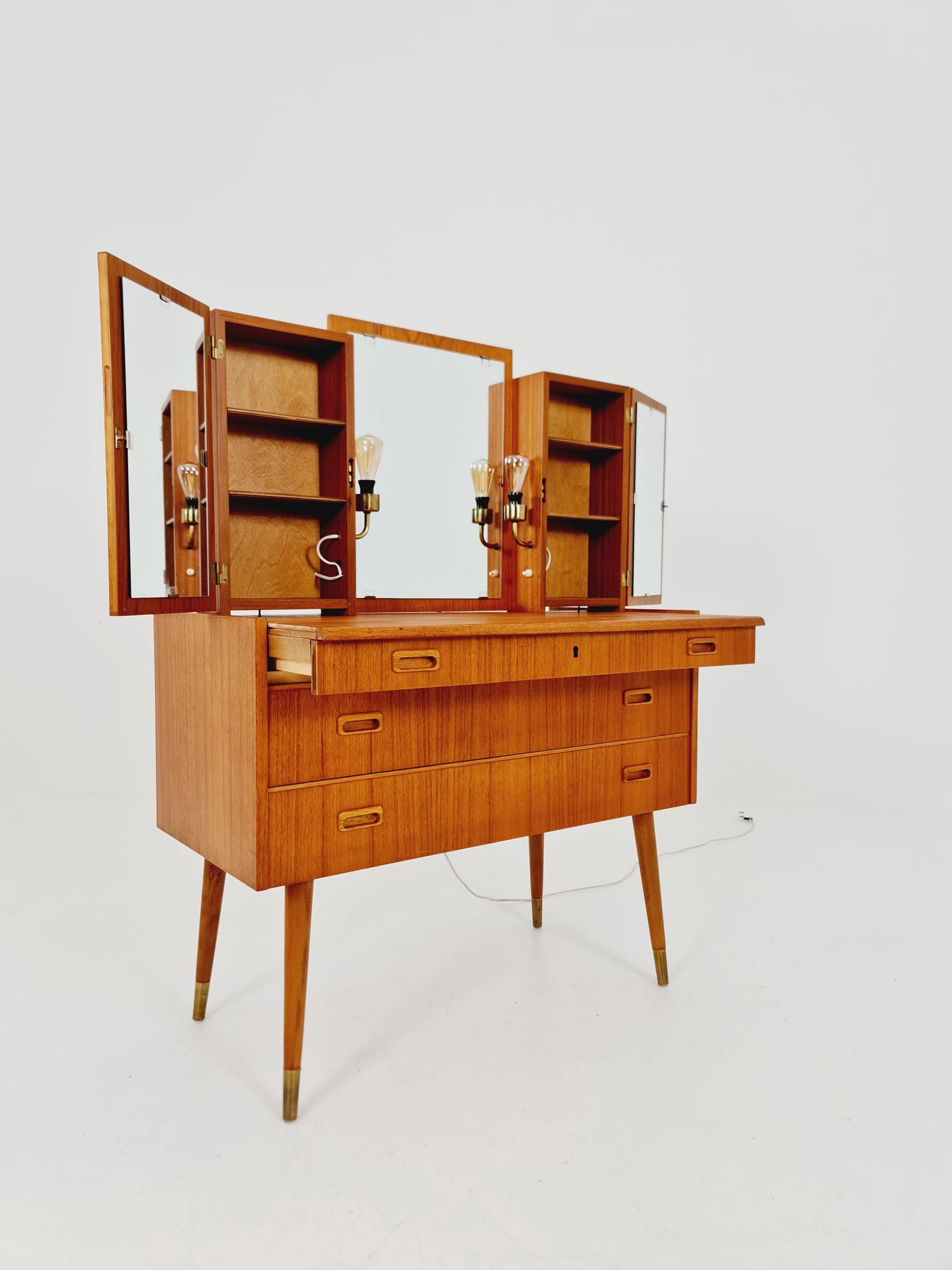 Mid Century Modern Danish Teak vanity table/ make up table by Svante Skogh, 1960s