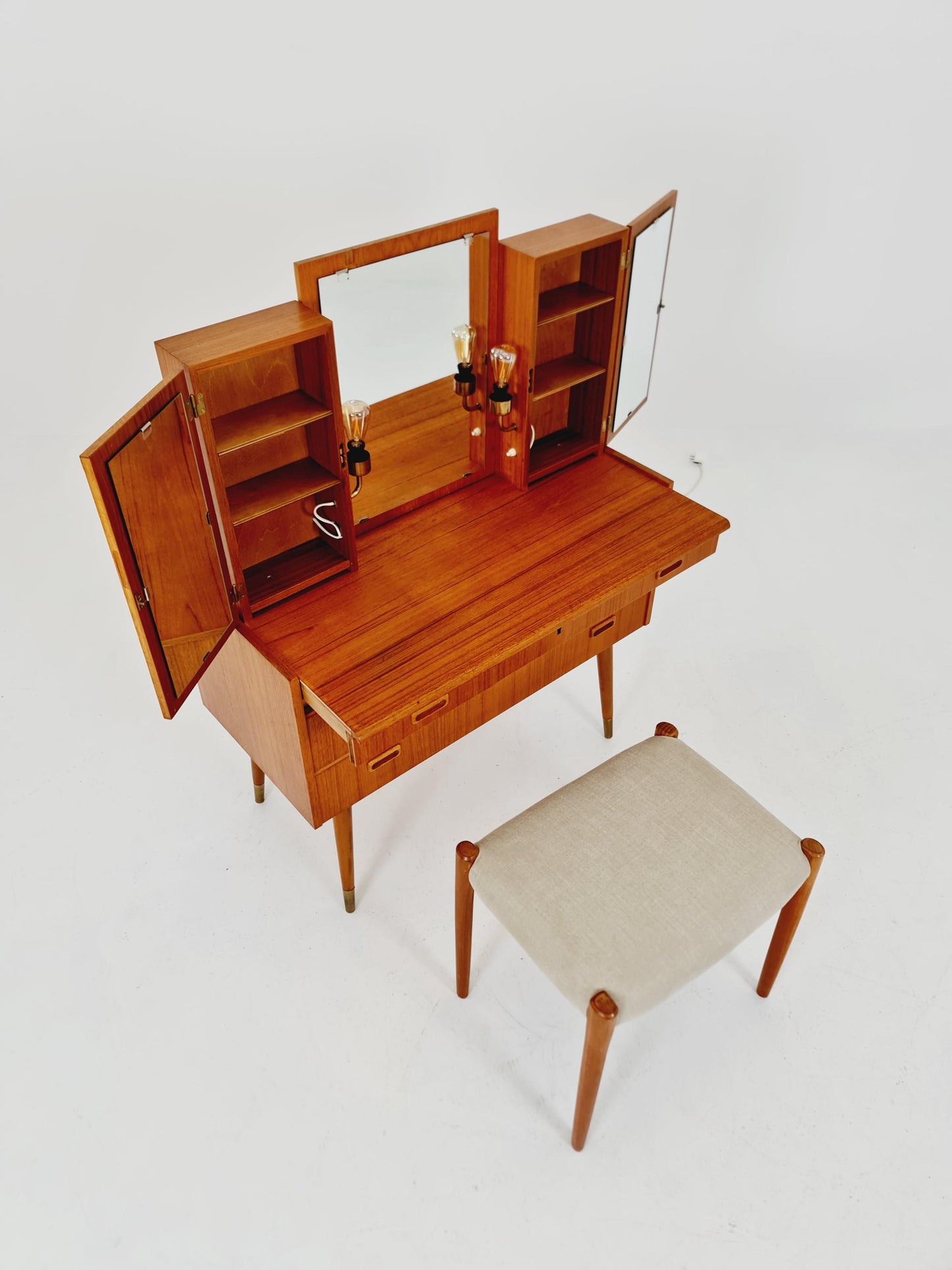 Mid Century Modern Danish Teak vanity table/ make up table by Svante Skogh, 1960s