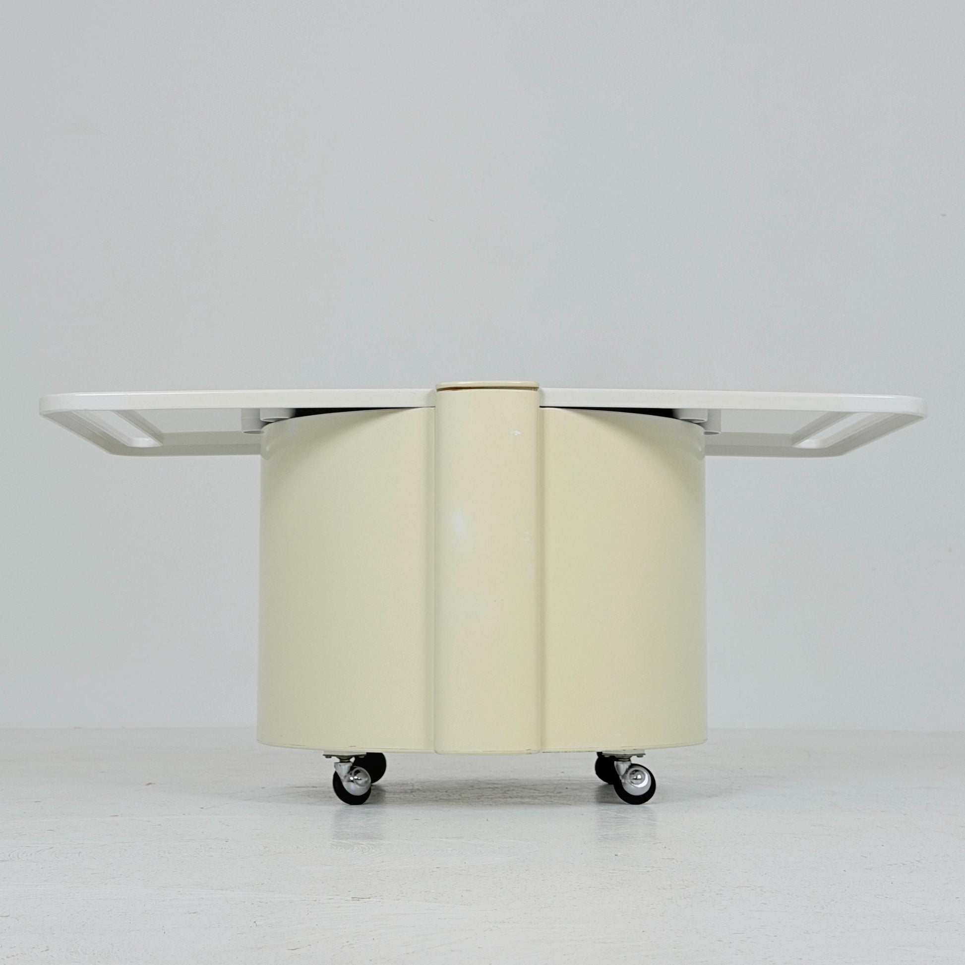Mid century Livia Castelli Mobile Bar & Serving Trolley | FAIN Italy | Off-White ABS Plastic Italy 1970s