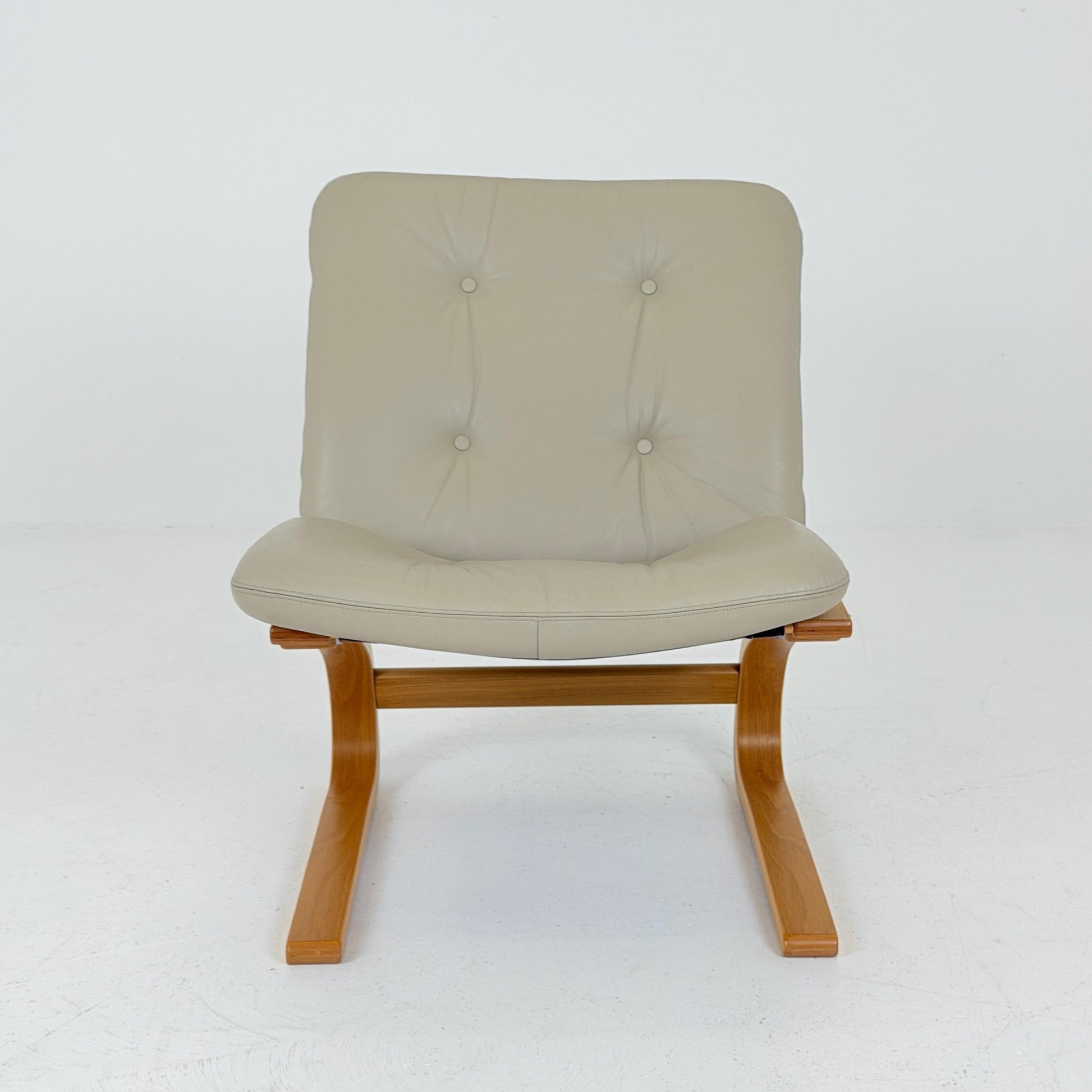 Set of 2 Mid century Norwegian Kengu leather lounge chairs by Elsa & Nordahl Solheim for Rybo Rykken - 1970s Norway