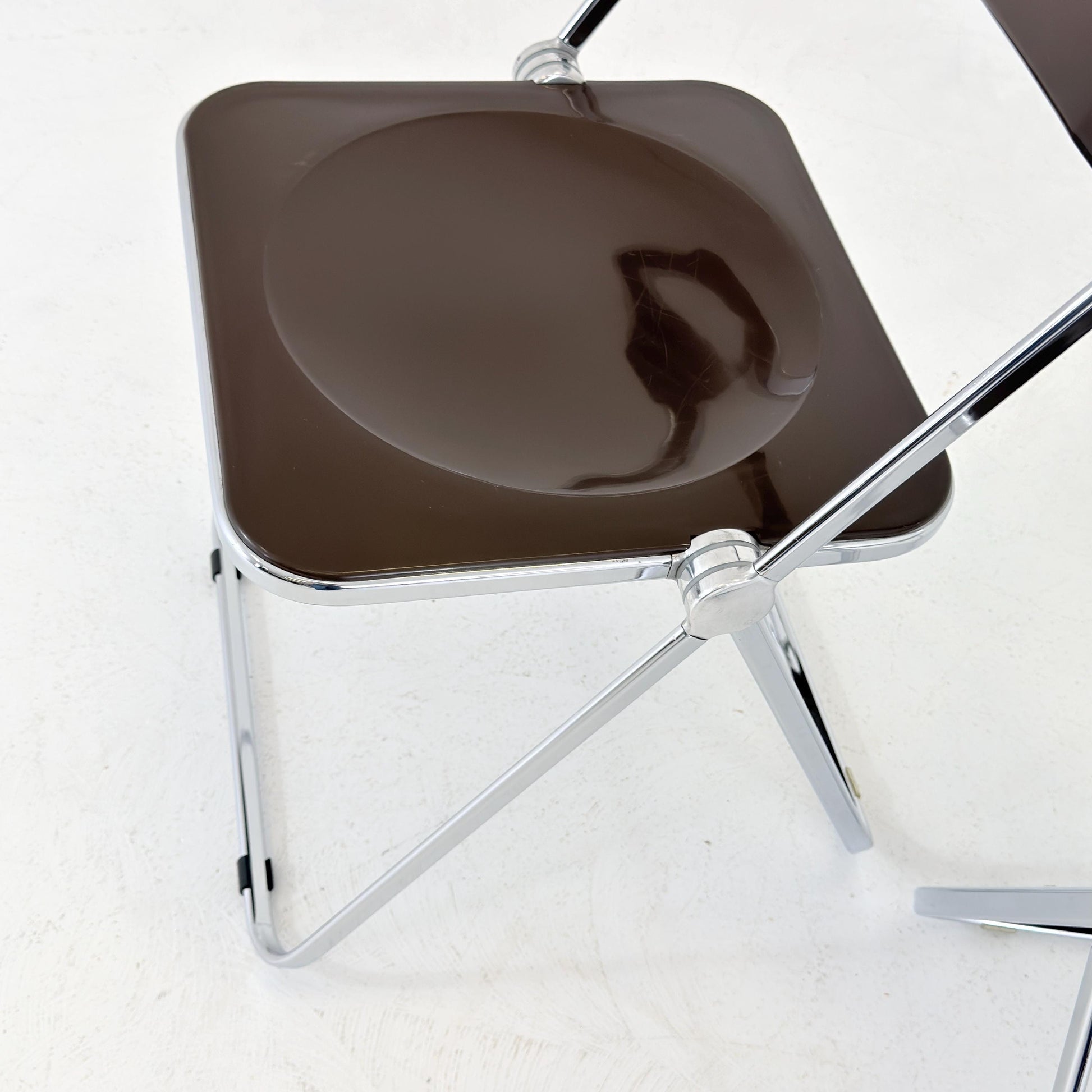 Set of 2 vintage Italian Plia Folding Chairs by Giancarlo Piretti for Castelli, 1970s