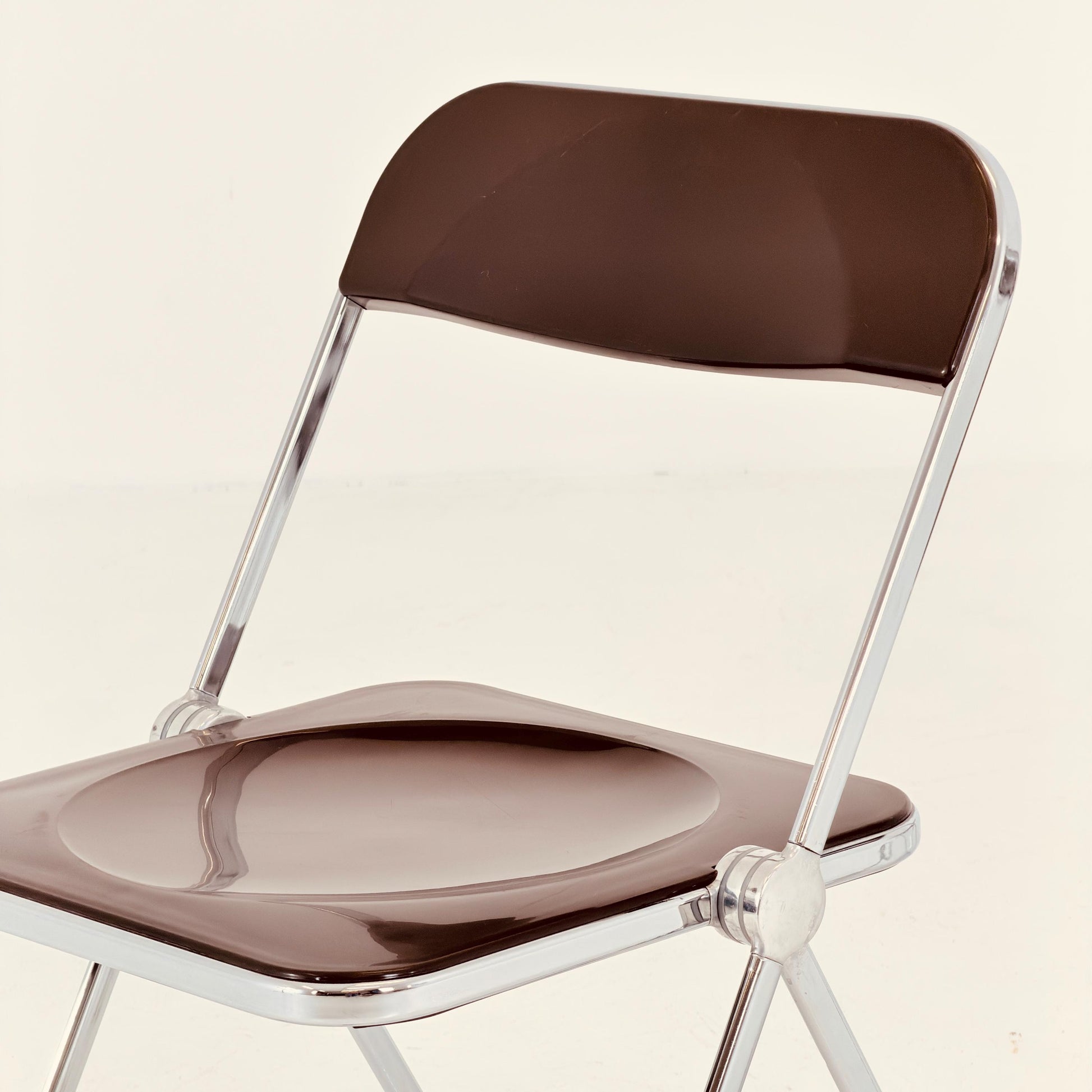 Set of 2 vintage Italian Plia Folding Chairs by Giancarlo Piretti for Castelli, 1970s