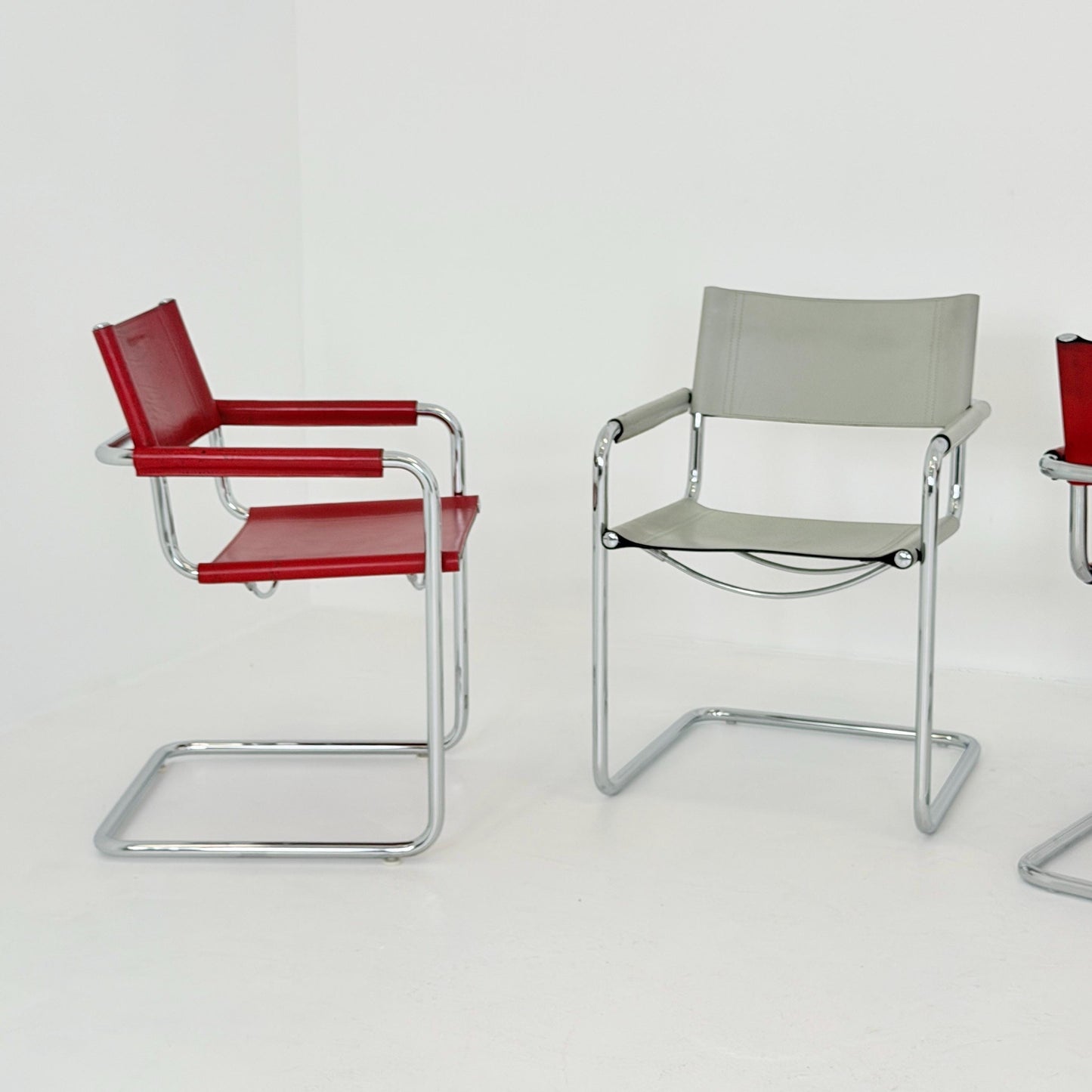 Set of 6 Mid century Bauhaus Matteo Grassi MG5 Cantilever Armchairs by Mart Stam, Italy, 1980s – Model B34
