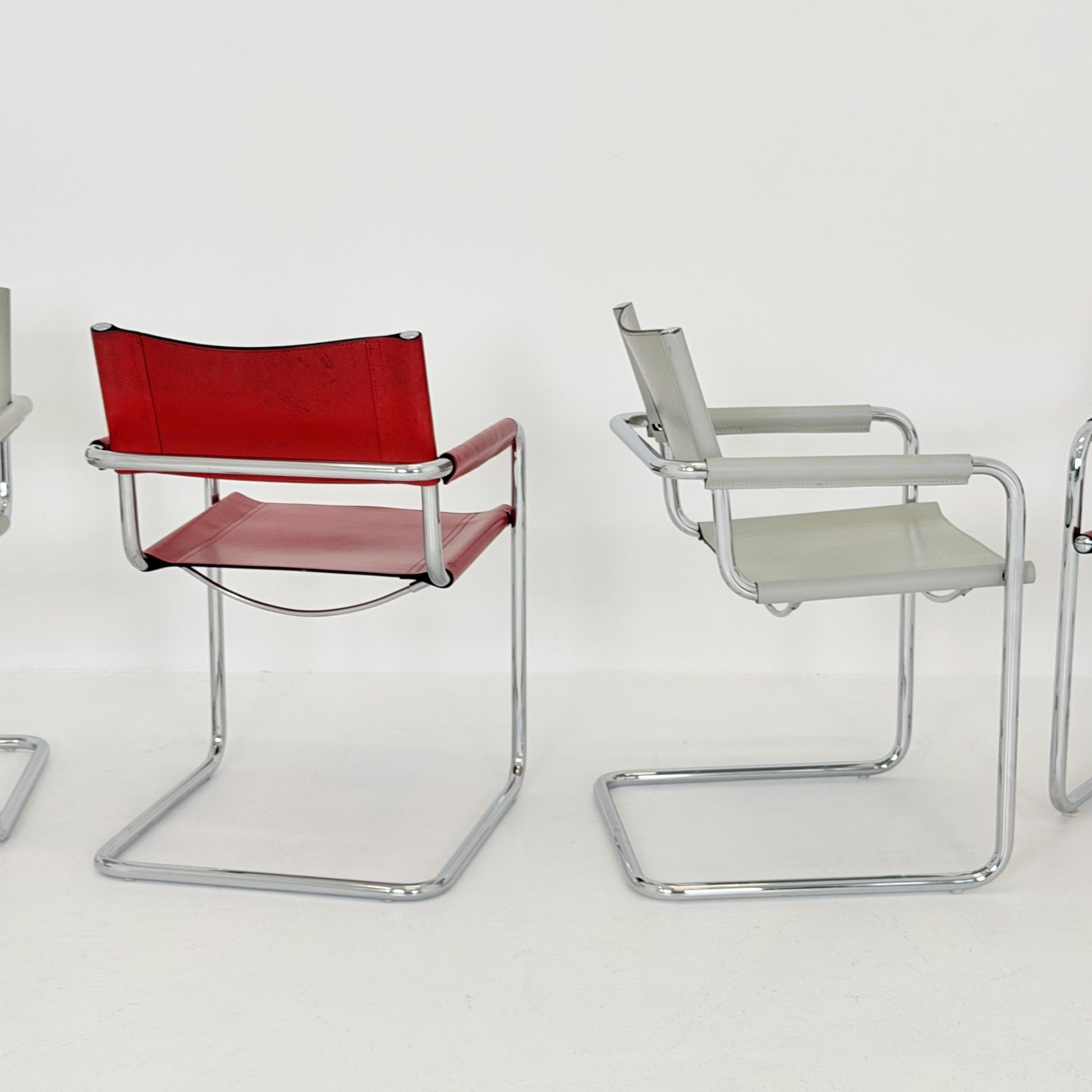 Set of 6 Mid century Bauhaus Matteo Grassi MG5 Cantilever Armchairs by Mart Stam, Italy, 1980s – Model B34