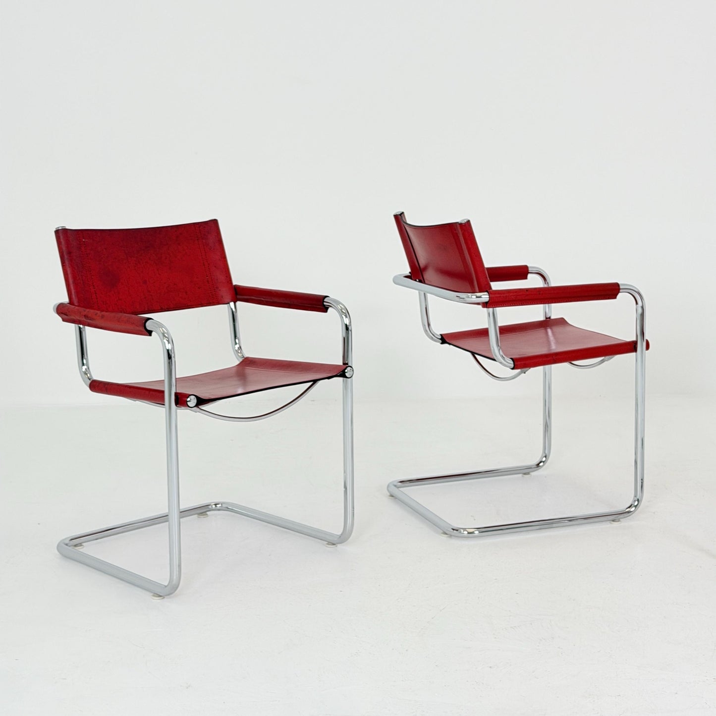 Set of 6 Mid century Bauhaus Matteo Grassi MG5 Cantilever Armchairs by Mart Stam, Italy, 1980s – Model B34