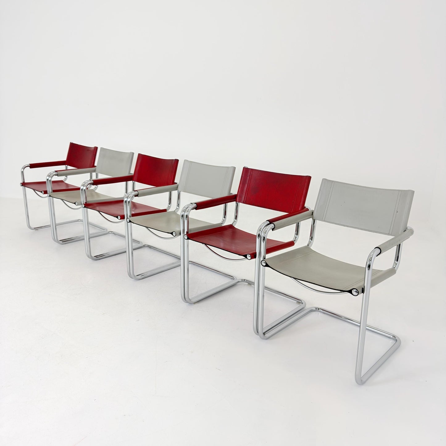 Set of 6 Mid century Bauhaus Matteo Grassi MG5 Cantilever Armchairs by Mart Stam, Italy, 1980s – Model B34