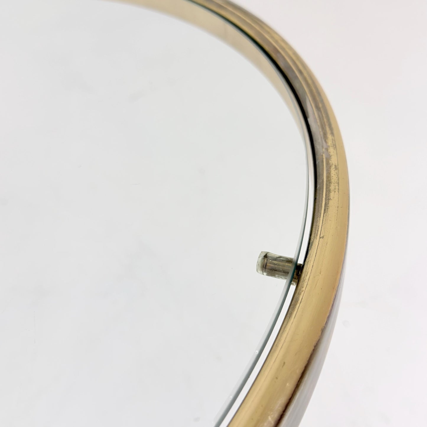 Mid-Century Bauhaus Brass & Glass 3-Tier Swivel Coffee Table | Milo Baughman Style | 1980s Italy