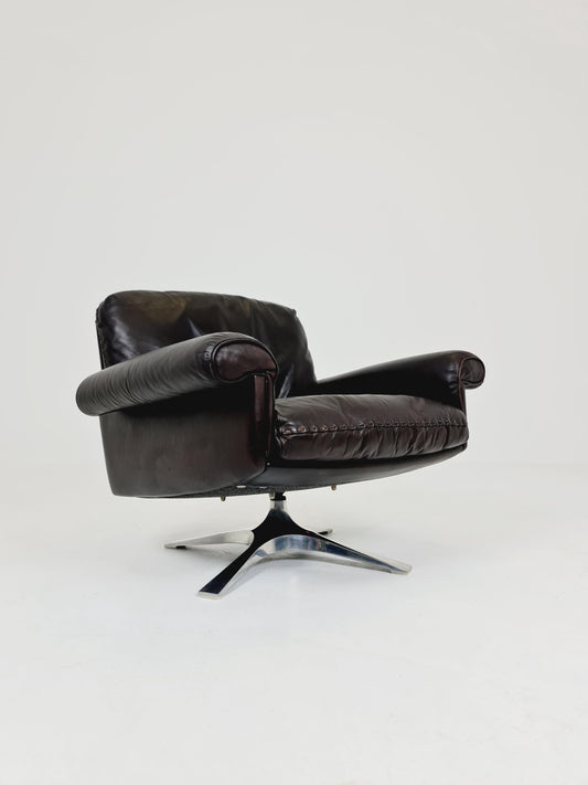 Vintage Swiss leather Lounge chair BY De Sede Ds 31 Switzerland, 1970s