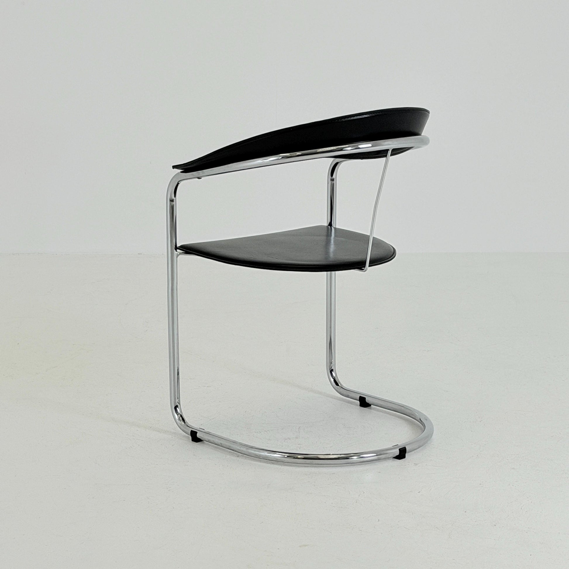 Mid century Bauhaus Canasta Cantilever Chair by Arrben, Italy 1980s,
